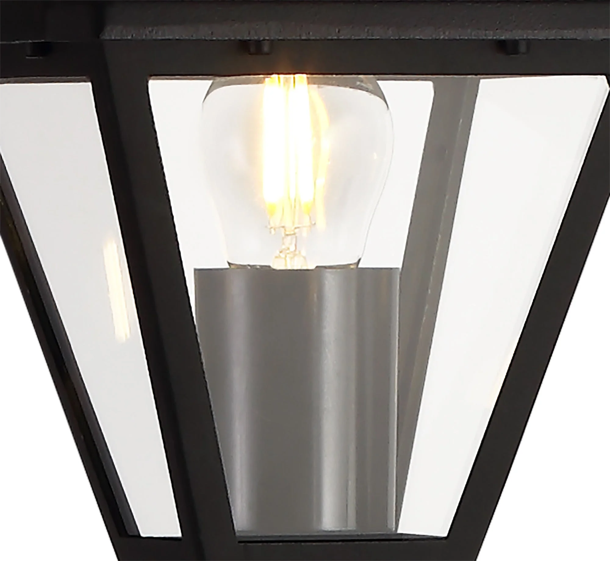 Luqi Tall Post, 1 x E27, IP44, Black/Clear Glass - Image 5
