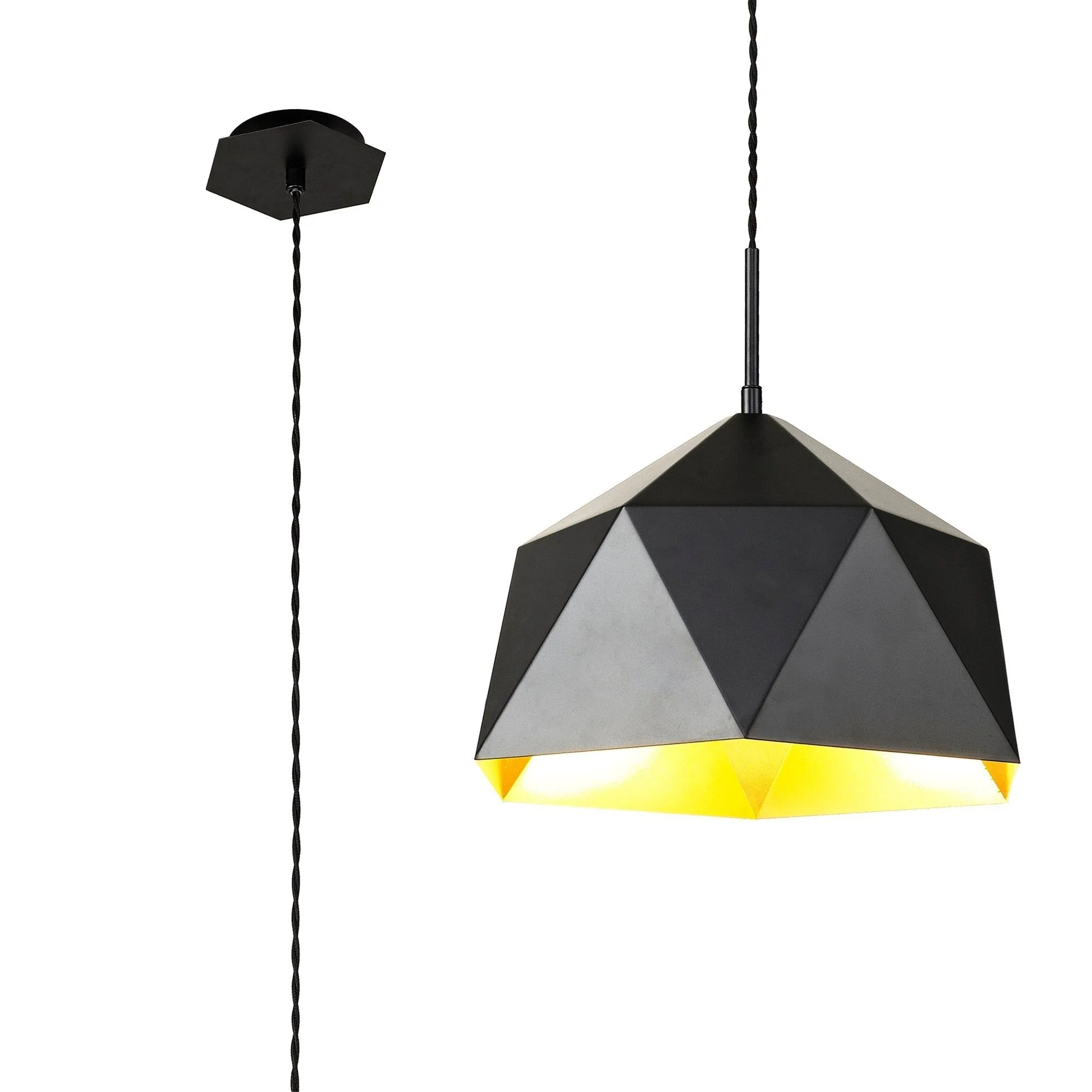 Luscious Single Pendant, 1 Light Adjustable E27, Graphite/White Inner - Image 2