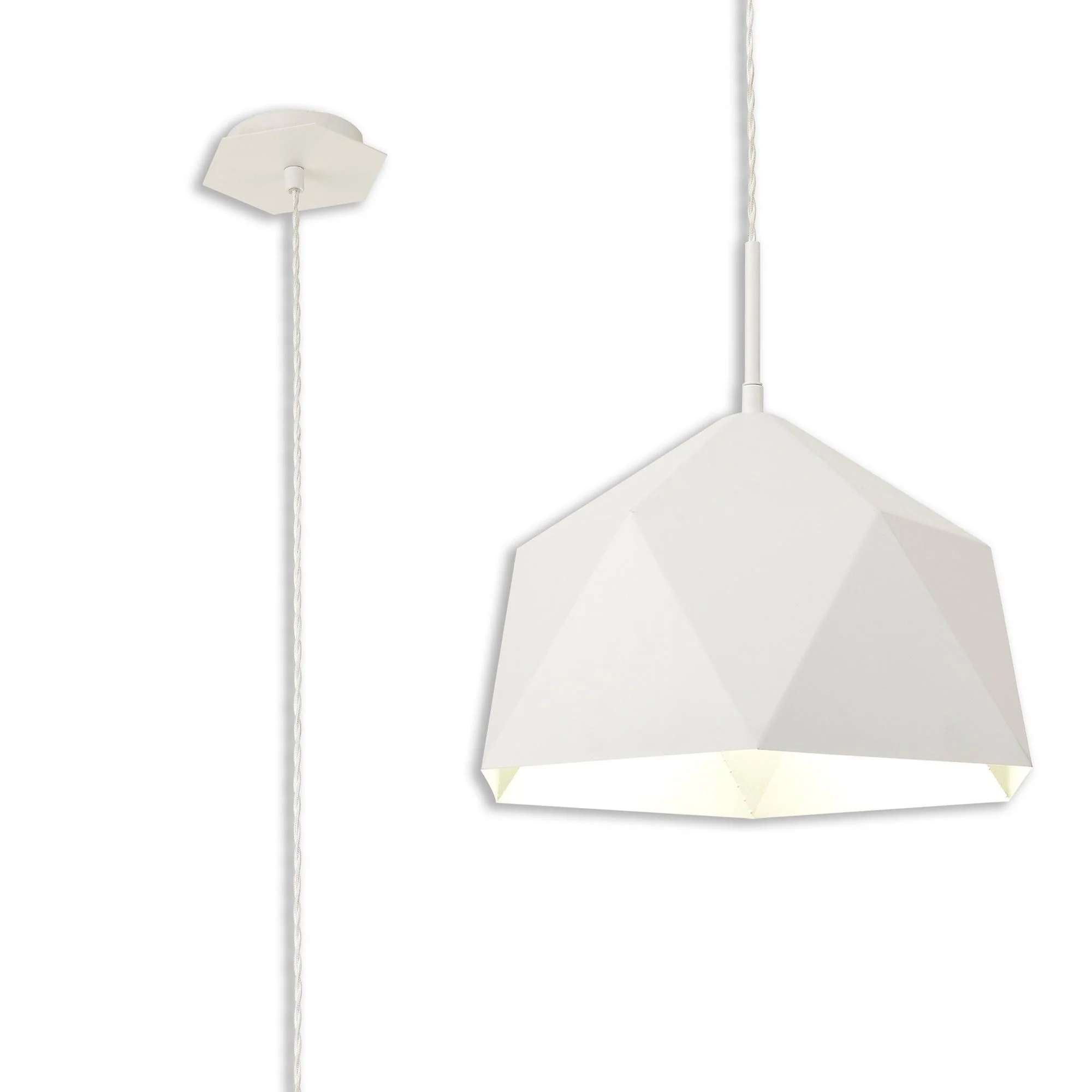 Luscious Single Pendant, 1 Light Adjustable E27, Graphite/White Inner - Image 3