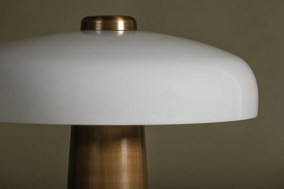 Lush 1Lt Table Lamp - Opal & Brass - Image 2