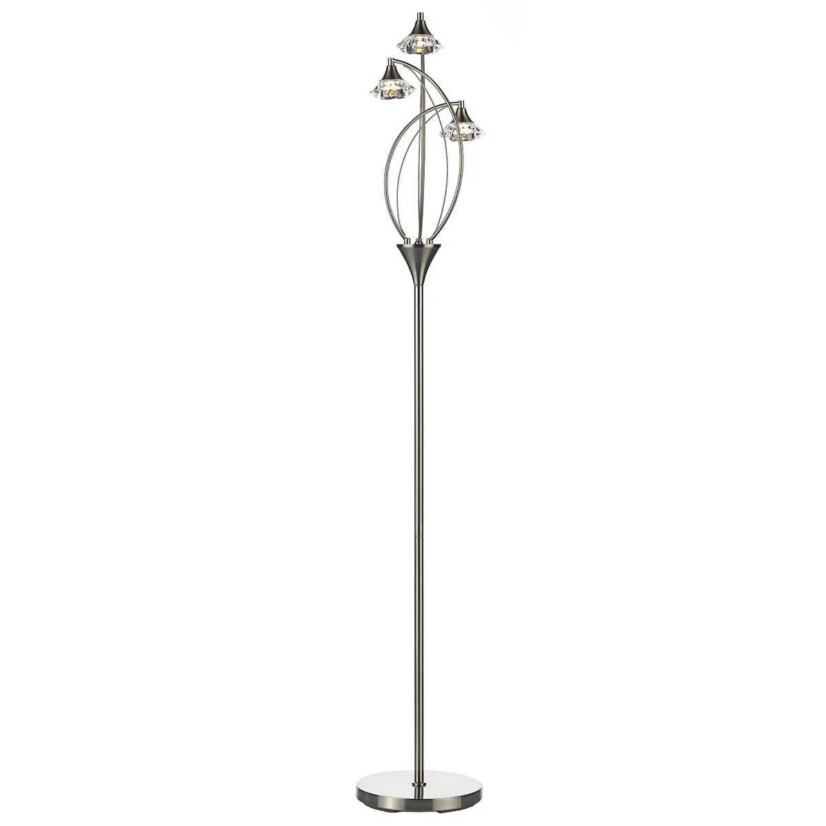 Luther 3 Light Floor Lamp Crystal - Various Finishes - Image 3