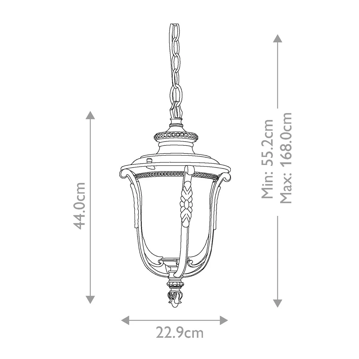 Luverne 1 Light Medium Chain Lantern - Rubbed Bronze IP23 E27 - Image 6