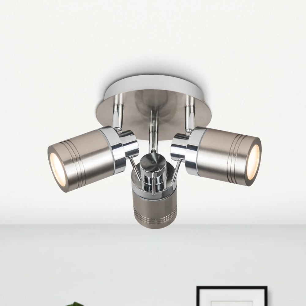 Luxo 3Lt Plate Spotlight - Antique Brass/Satin Chrome - Image 4