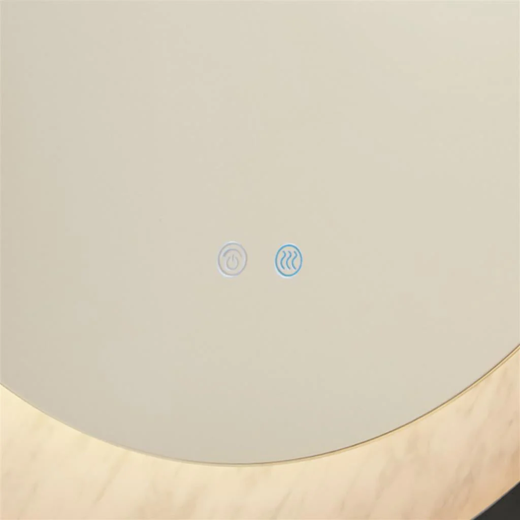 Luxo LED Mirror, Gold/ Black Metal with Marble Effect - Image 3