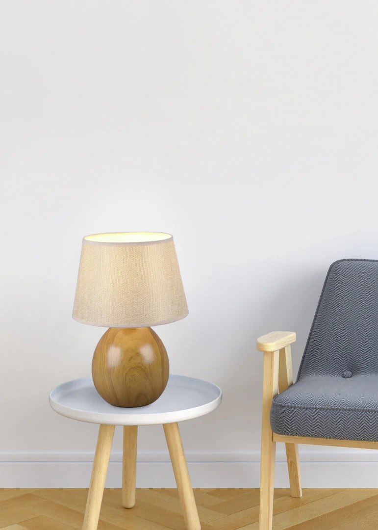 Luxor Wooden Table Lamp - Natural Finish - Image 2