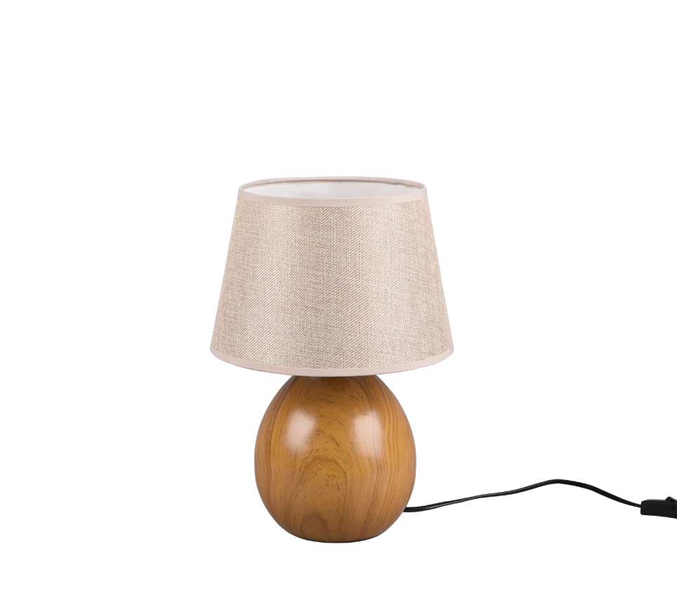 Luxor Wooden Table Lamp - Natural Finish - Image 3