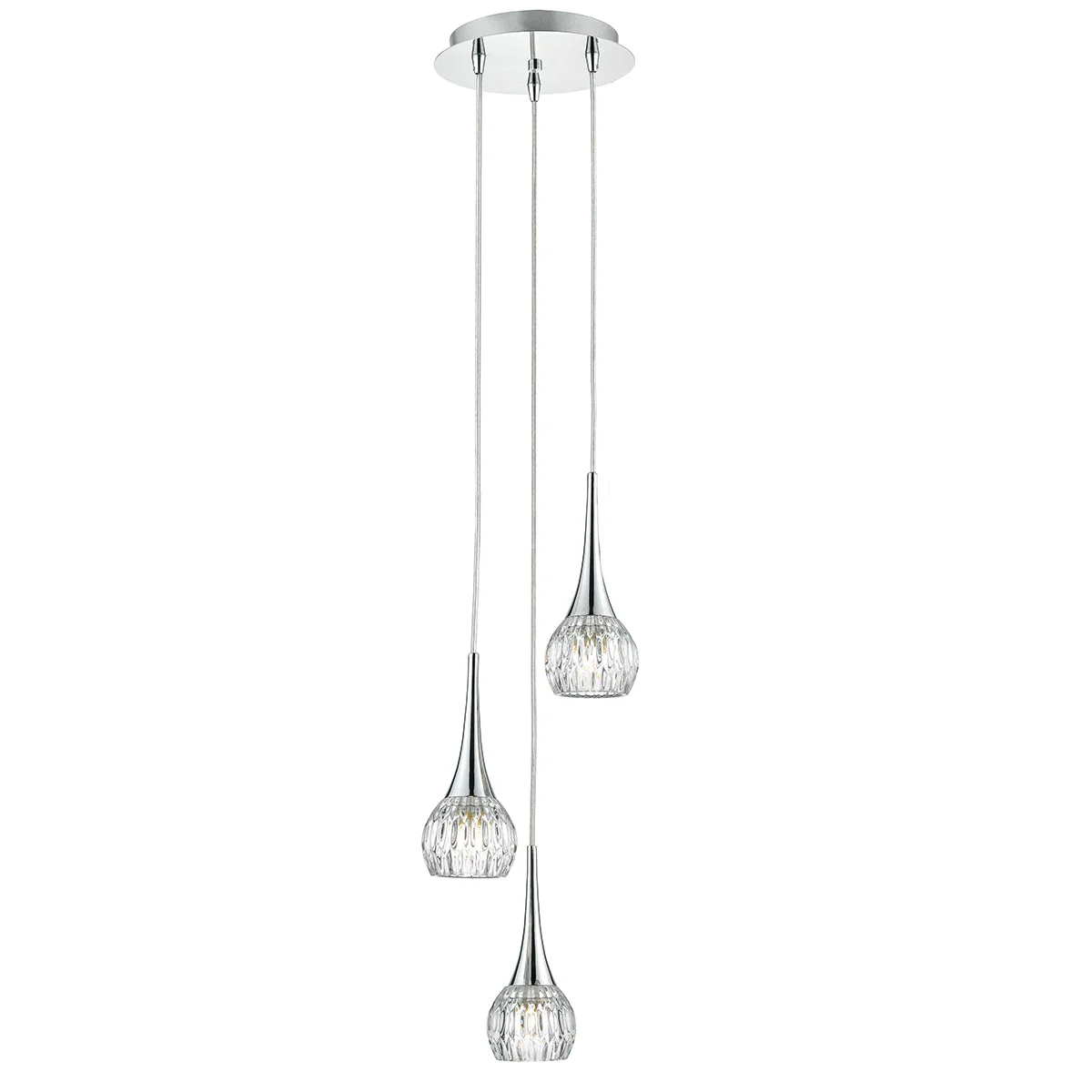 Lyall 3/5Lt Pendant Polished Chrome Glass G9 - Image 3