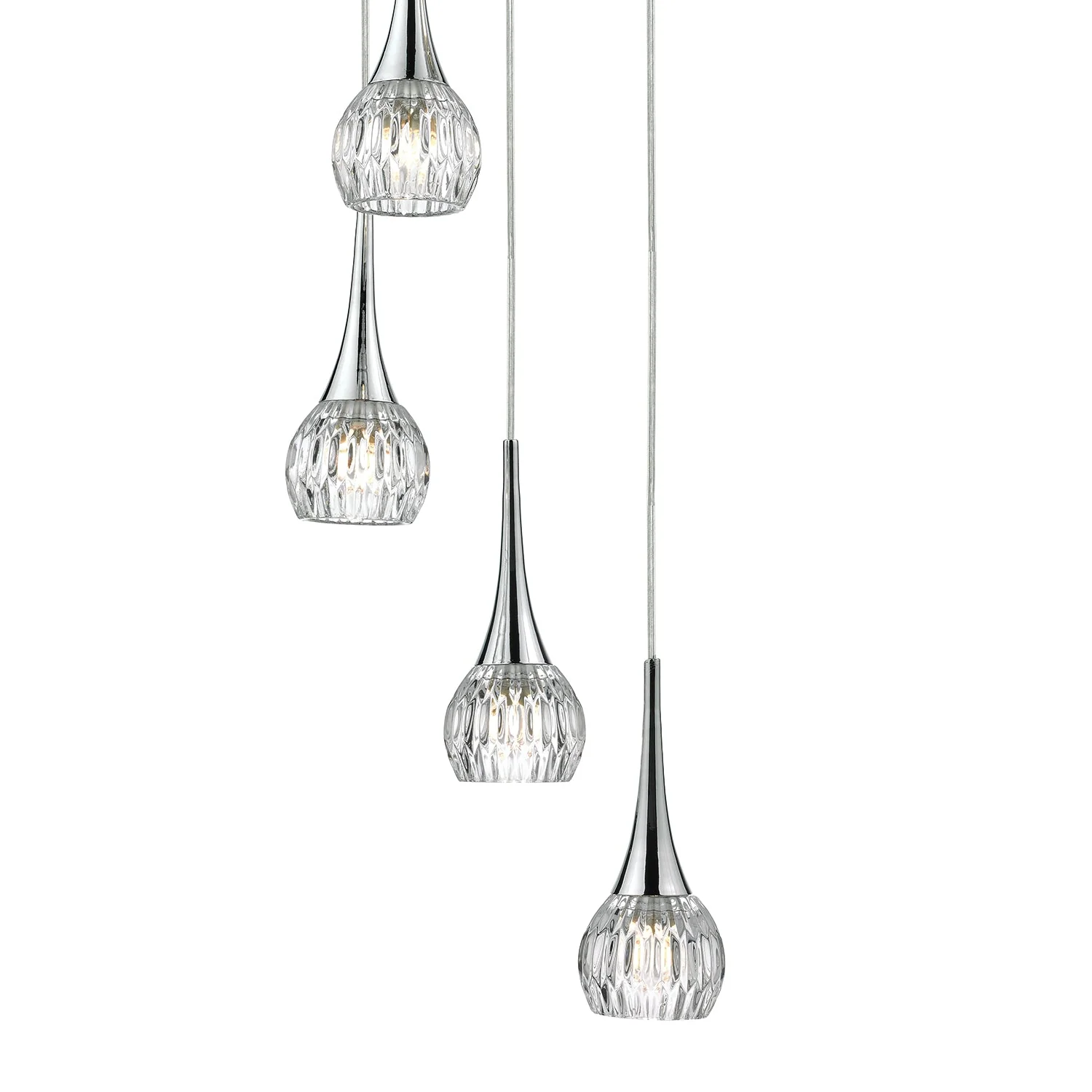 Lyall 3/5Lt Pendant Polished Chrome Glass G9 - Image 4