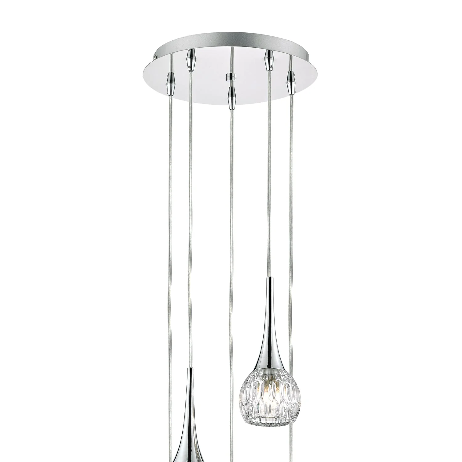 Lyall 3/5Lt Pendant Polished Chrome Glass G9 - Image 5