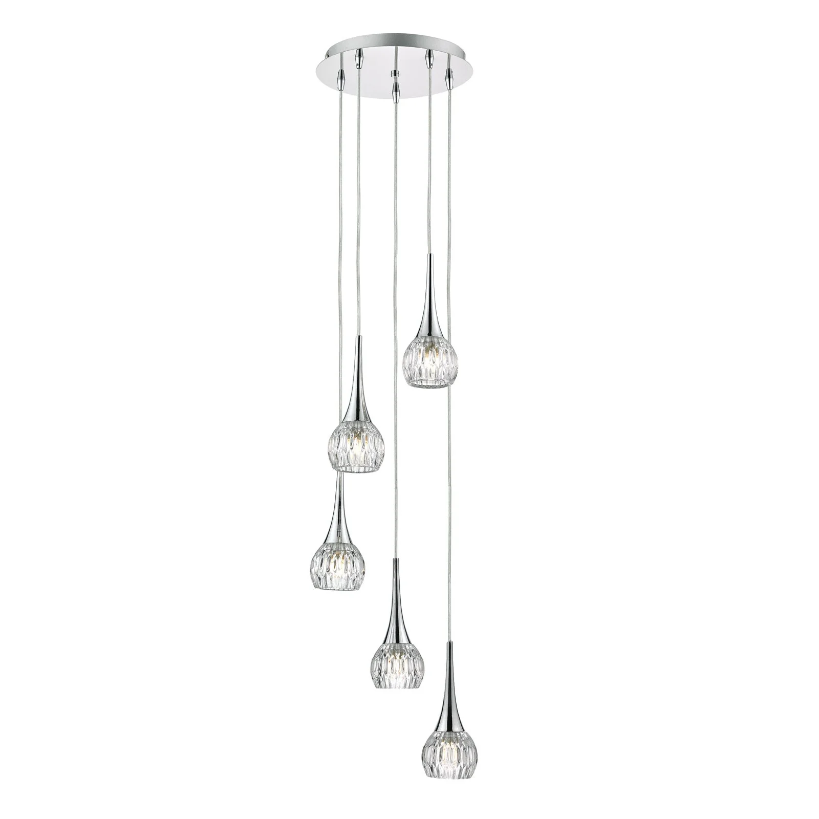 Lyall 3/5Lt Pendant Polished Chrome Glass G9 - Image 6