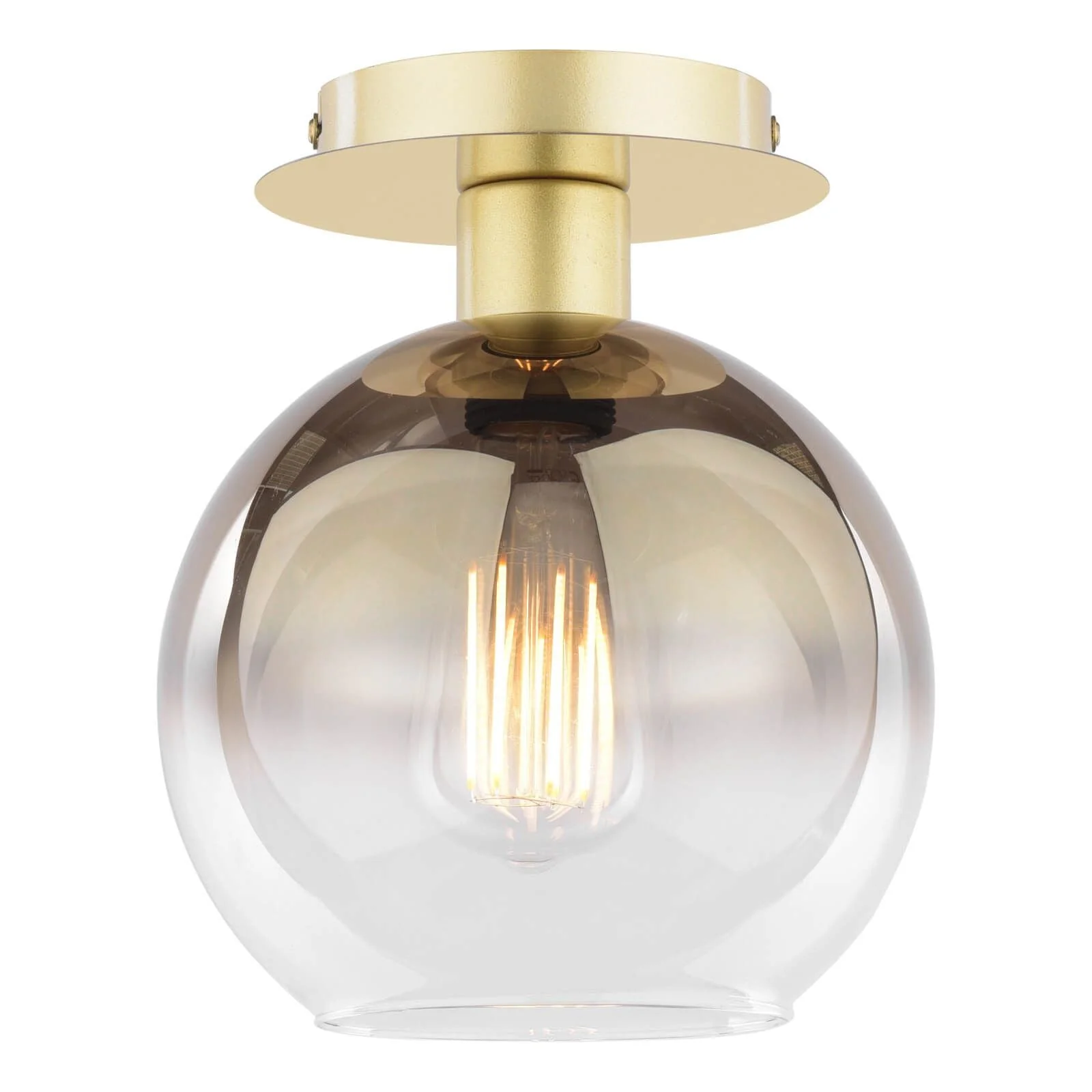 Lycia 1/3Lt Light Semi Flush -  Matt Black/Polished Gold Finish - Image 2