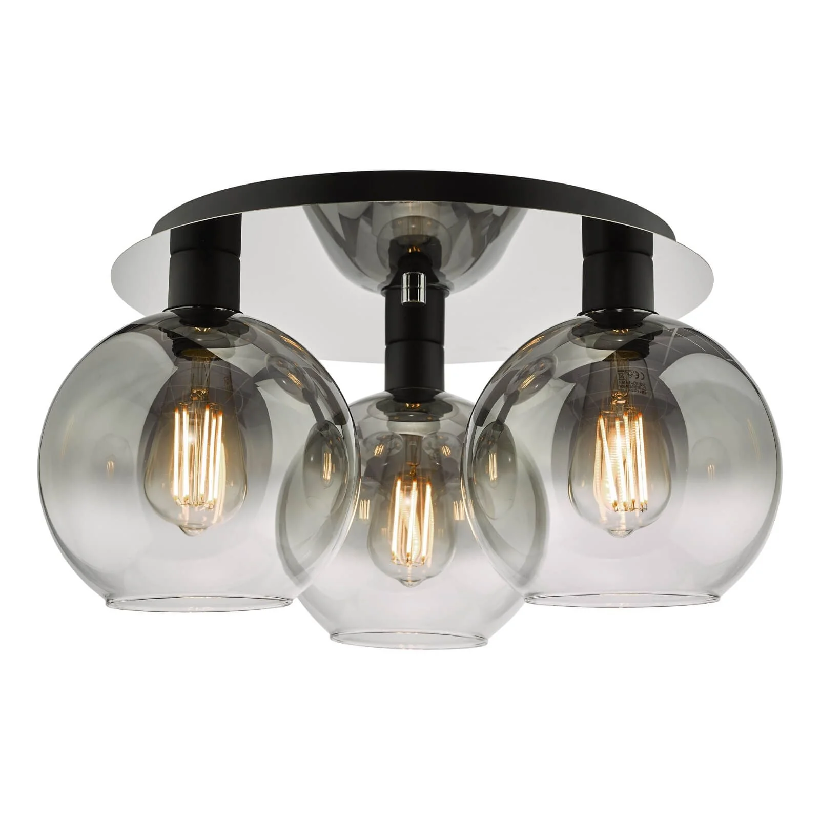 Lycia 1/3Lt Light Semi Flush -  Matt Black/Polished Gold Finish - Image 6