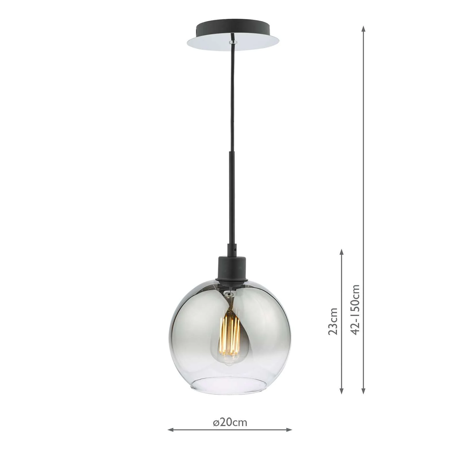 Lycia 1 Light Single Pendant Matt Black/Gold Finish - Image 4