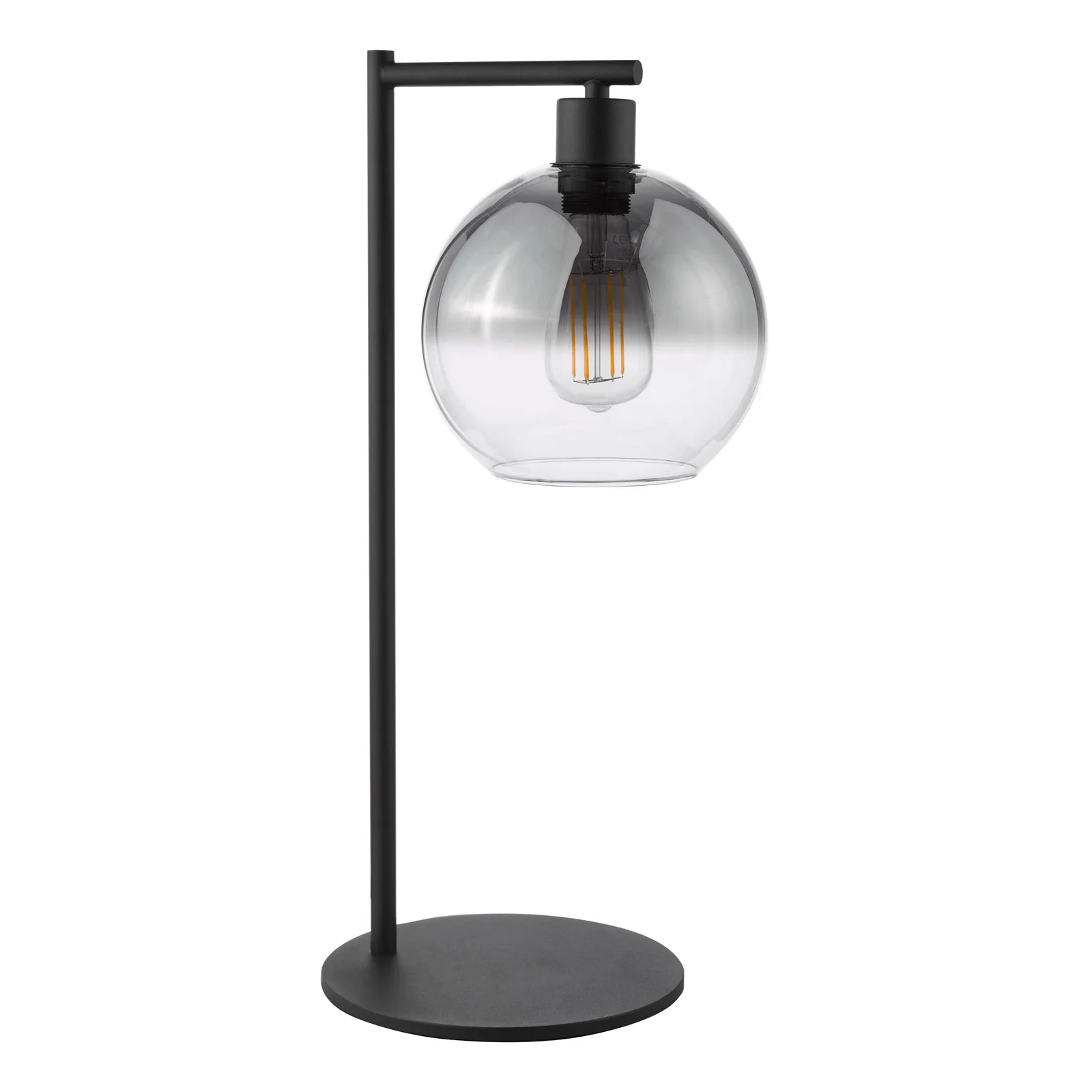 Lycia Table Lamp Matt Black And Smoked Ombre Glass/Satin Gold And Gold Ombre Glass E27 - Image 2