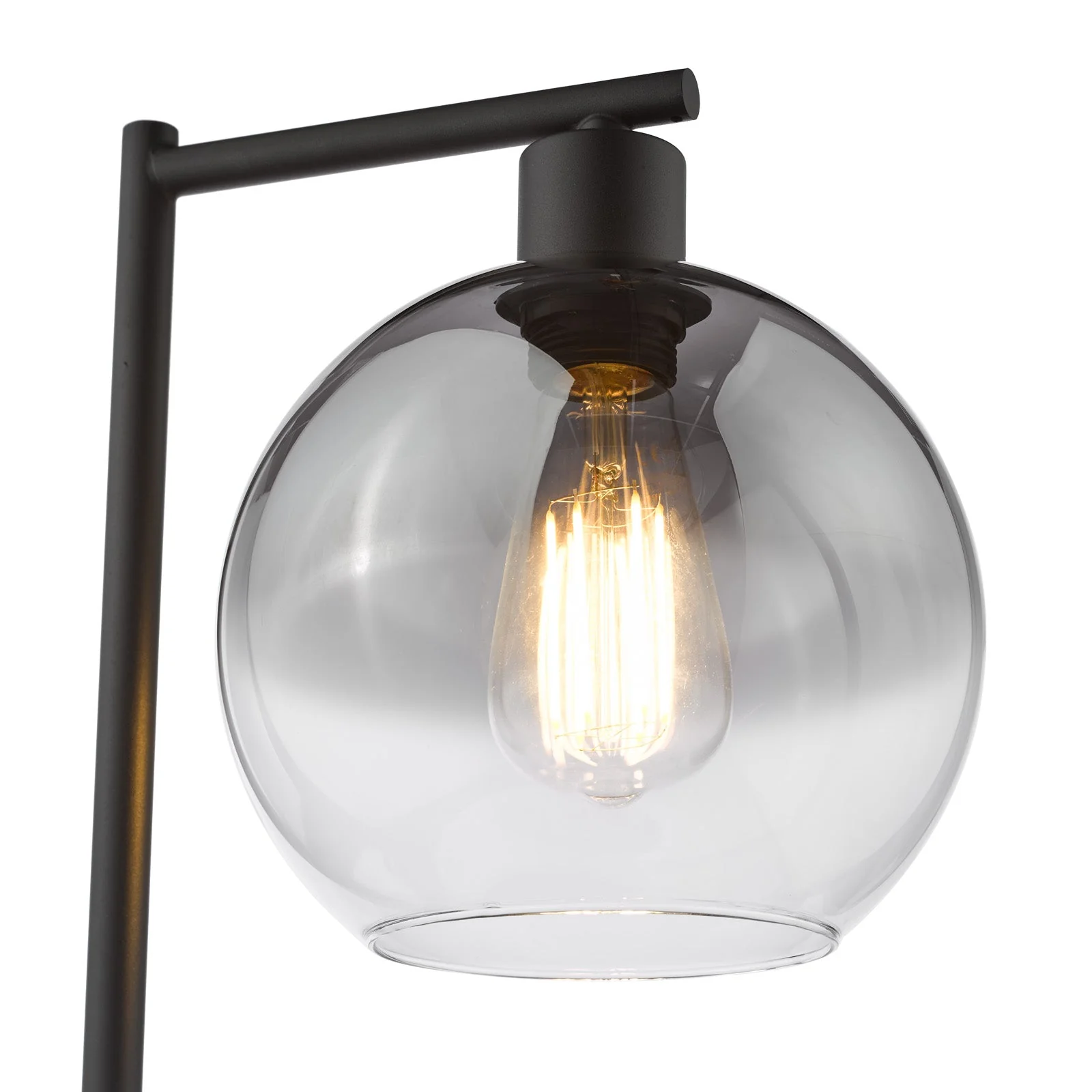 Lycia Table Lamp Matt Black And Smoked Ombre Glass/Satin Gold And Gold Ombre Glass E27 - Image 3