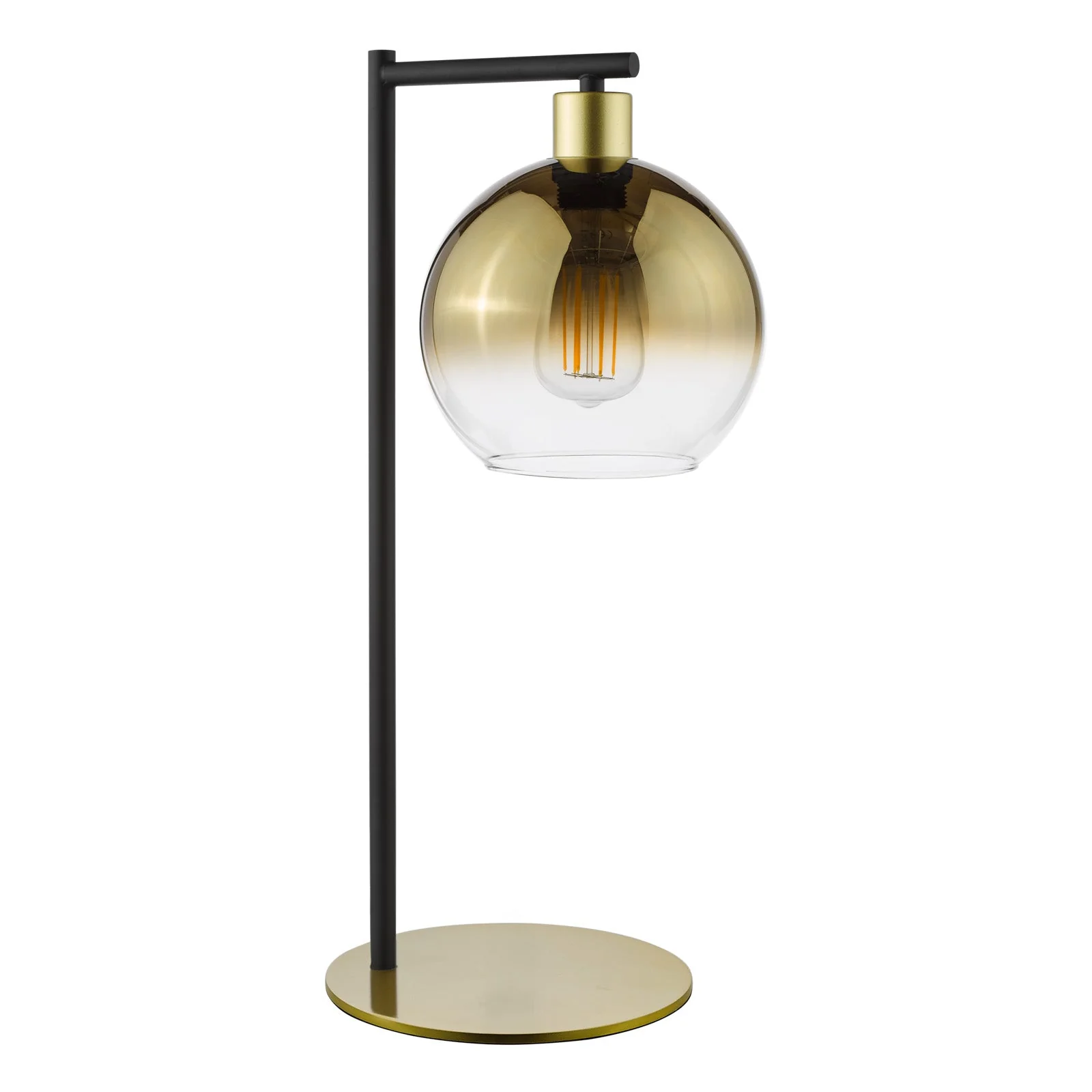 Lycia Table Lamp Matt Black And Smoked Ombre Glass/Satin Gold And Gold Ombre Glass E27 - Image 9