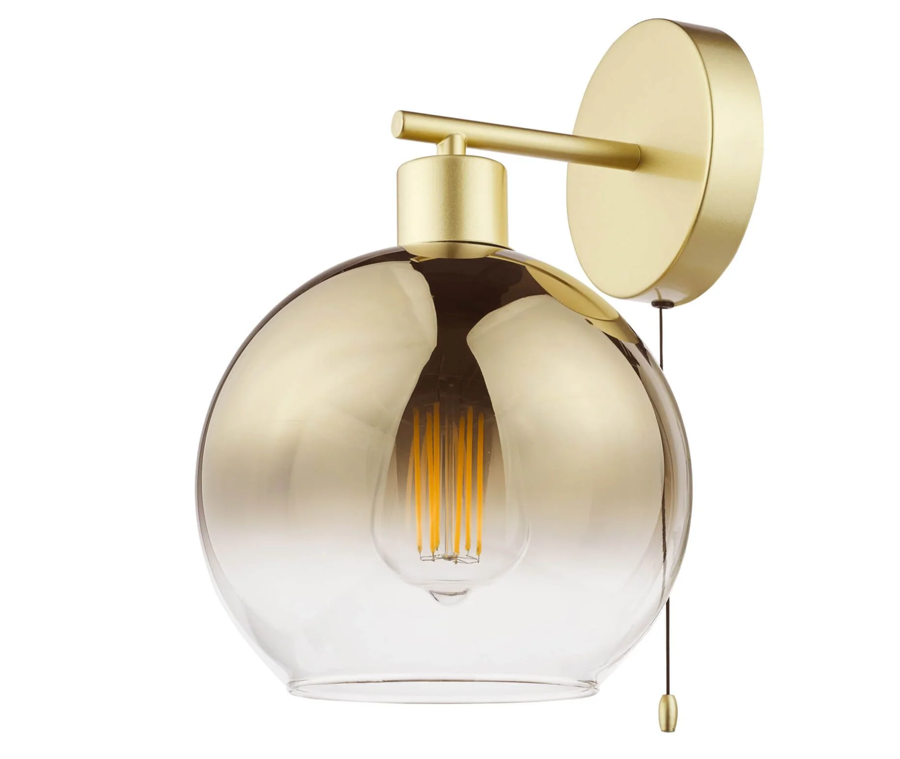 Lycia Wall Light- Satin Gold/ Black w Ombre Glass Finishes - Image 7