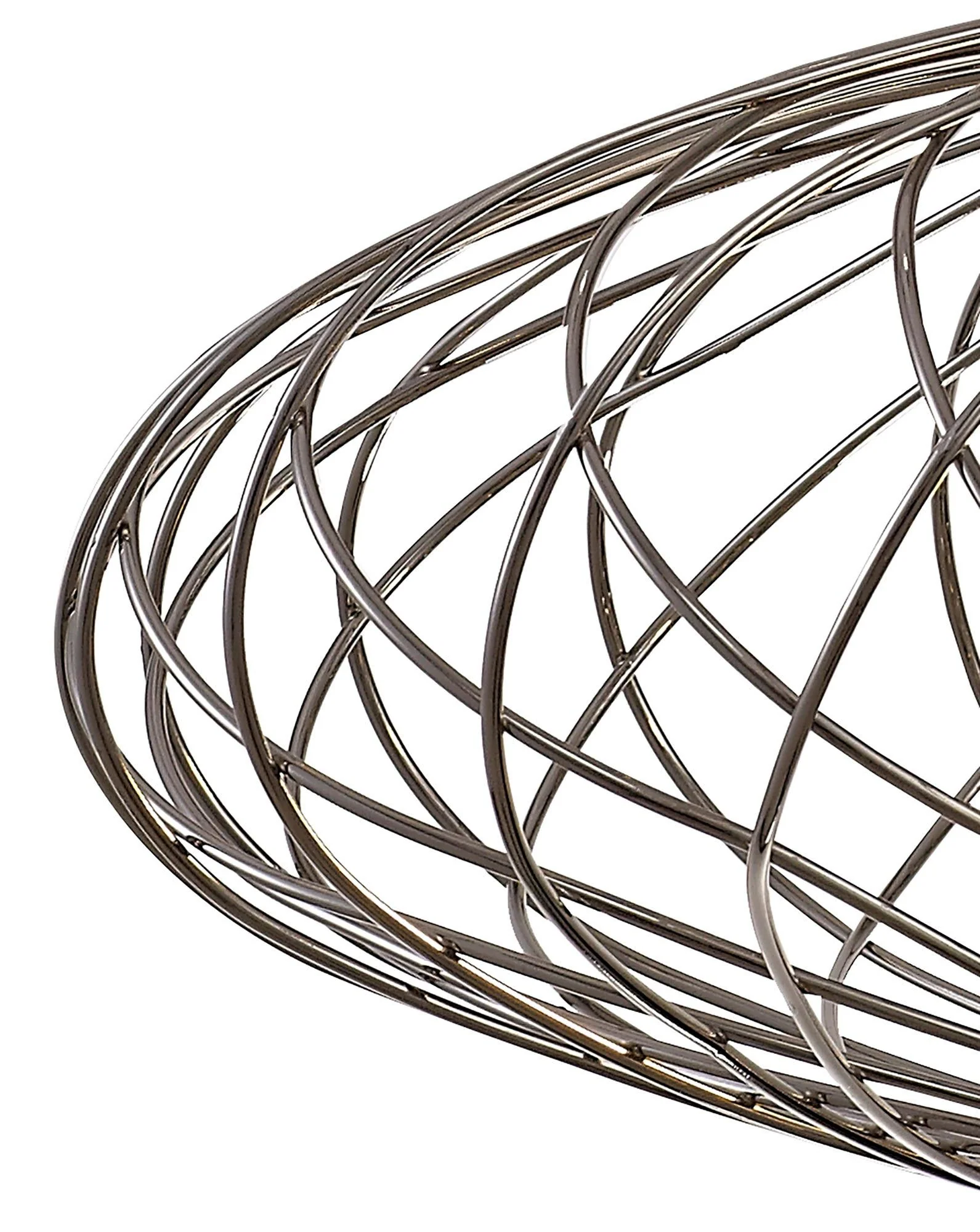 Lydian Curved Cylinder, Sphere Pendant, 1 x E27, Polished Nickel - Image 6