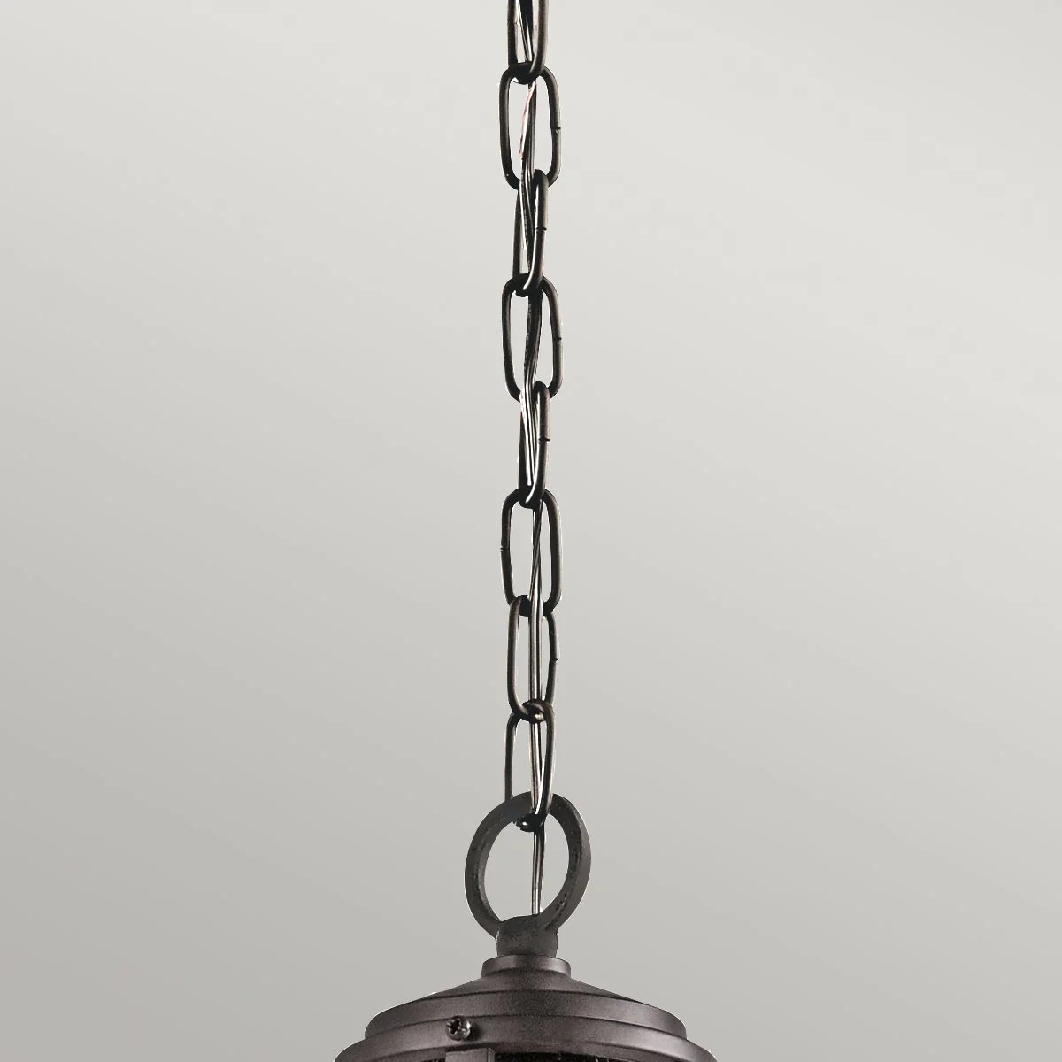 Lyndon 1 Light Small Chain Lantern - Architectural Bronze IP44 E27 - Image 3