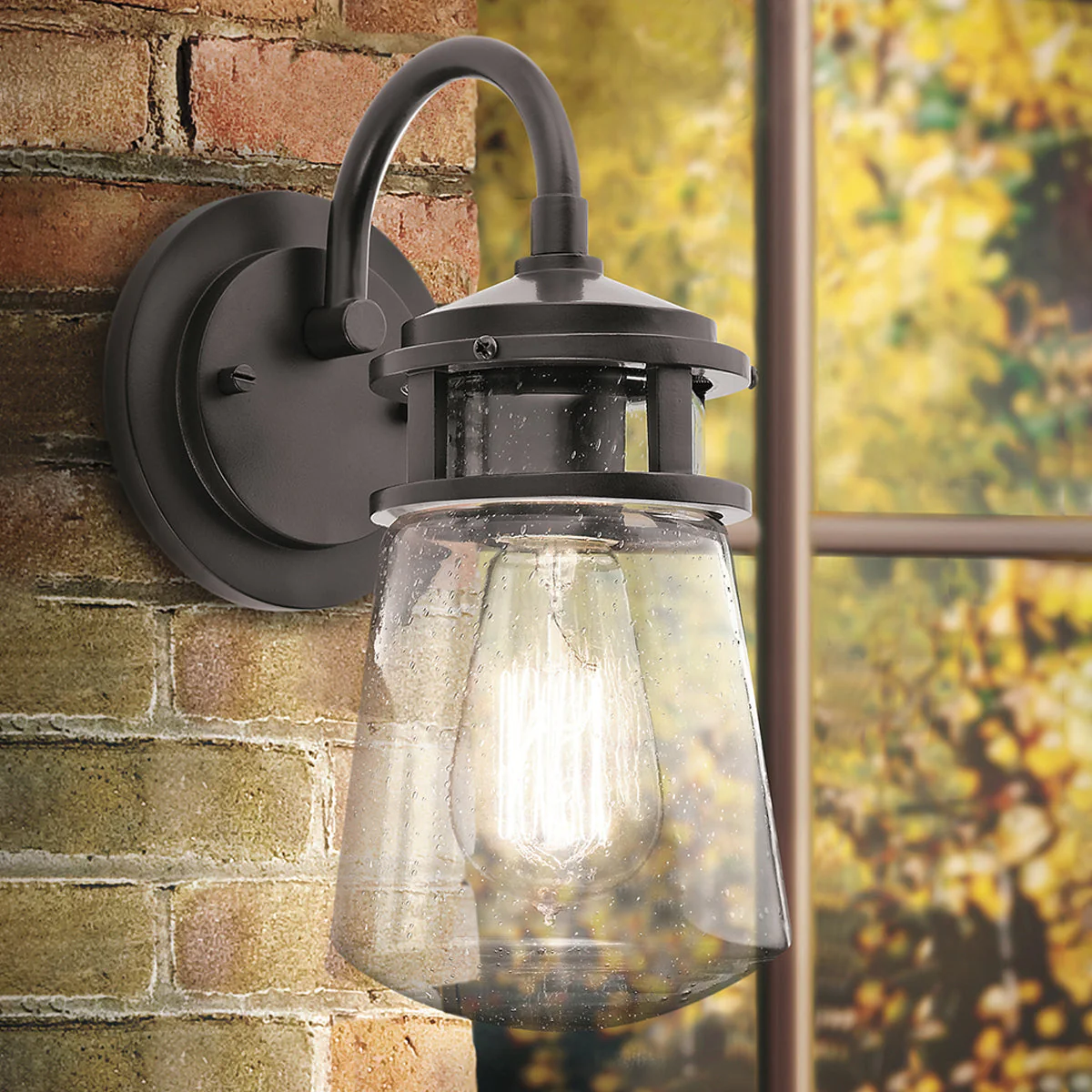 Lyndon 1 Light Small/Medium Outdoor Wall Lantern - Bronze IP44 - Image 10