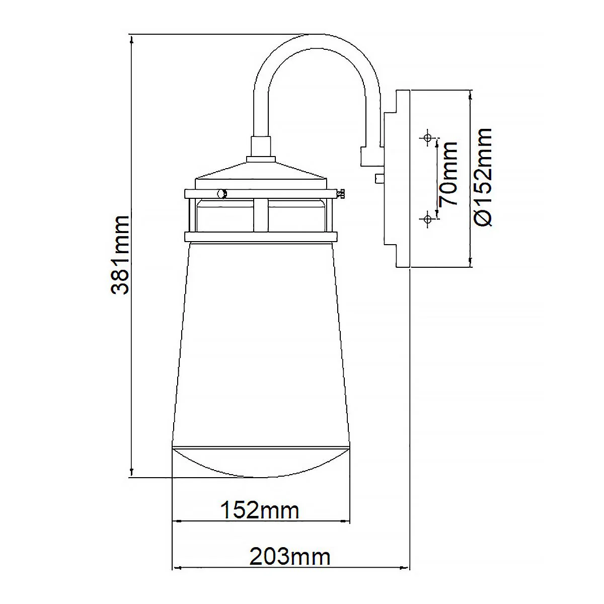 Lyndon 1 Light Small/Medium Outdoor Wall Lantern - Bronze IP44 - Image 2