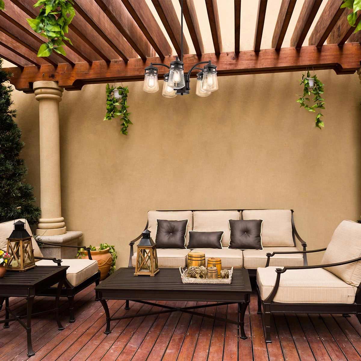 Lyndon 5 Light Outdoor Chandelier - Architectural Bronze IP44 E27 - Image 5
