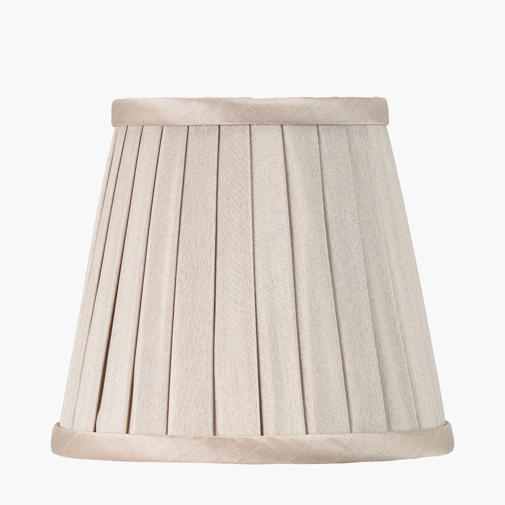 Lyndon Silk Pleat Lampshade -Black/Ivory/Taupe - Image 3