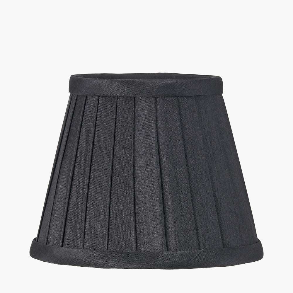 Lyndon Silk Pleat Lampshade -Black/Ivory/Taupe - Image 4