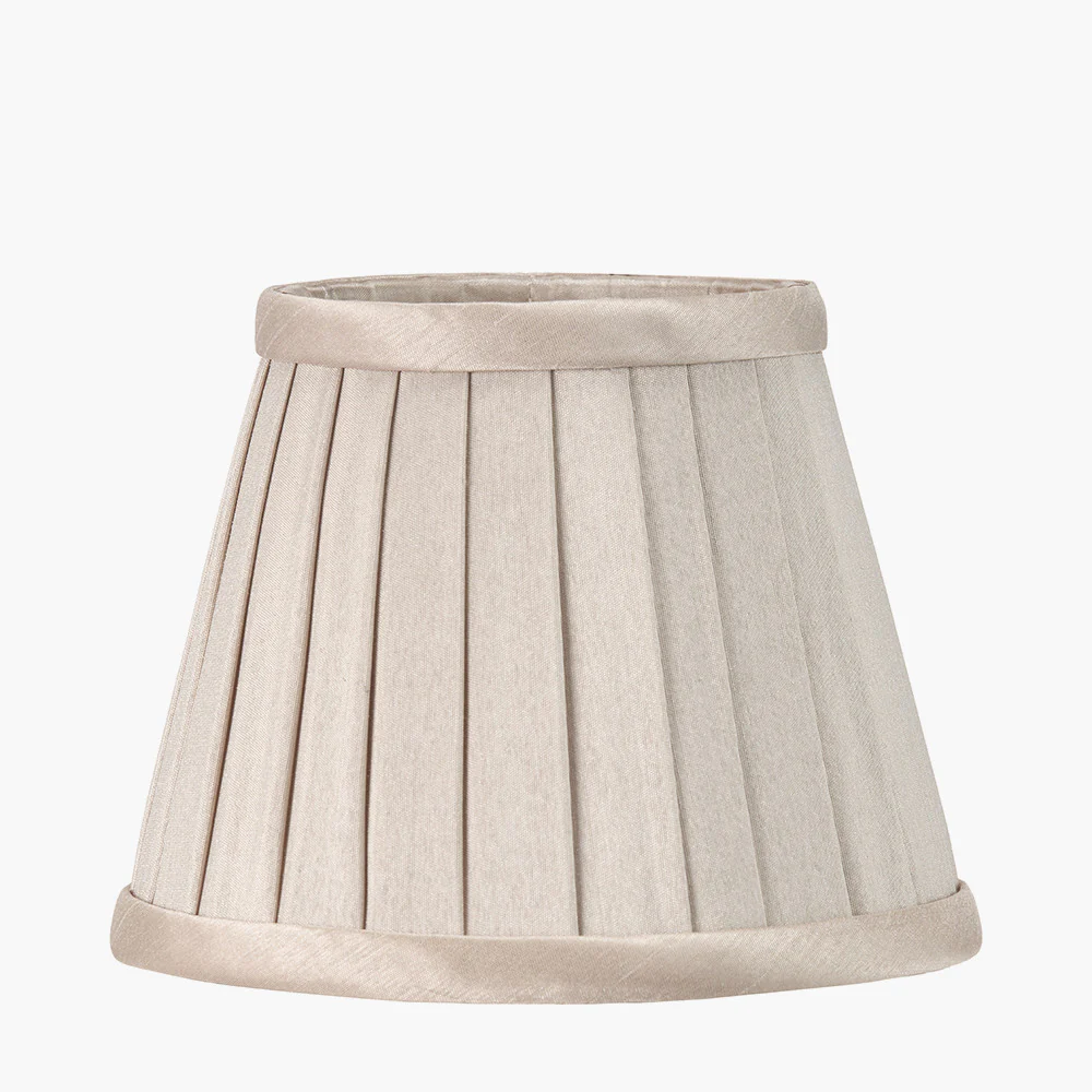 Lyndon Silk Pleat Lampshade -Black/Ivory/Taupe - Image 6