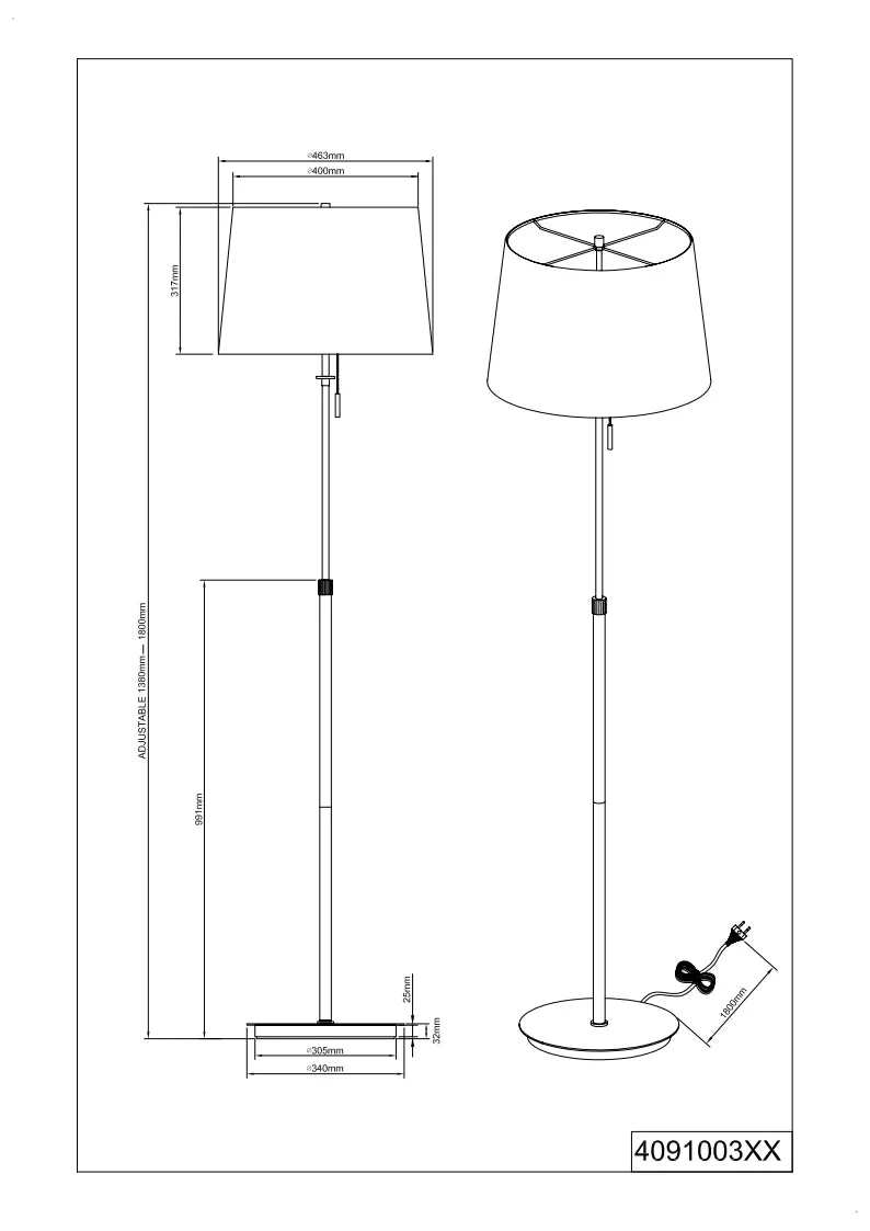 Lyon Classic Floor Lamp - Nickel/Brass - Image 7