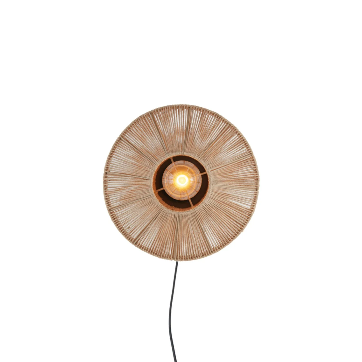 Lyra Small/Medium/Large Wall Lamp Natural+Matt Black E27 - Image 2