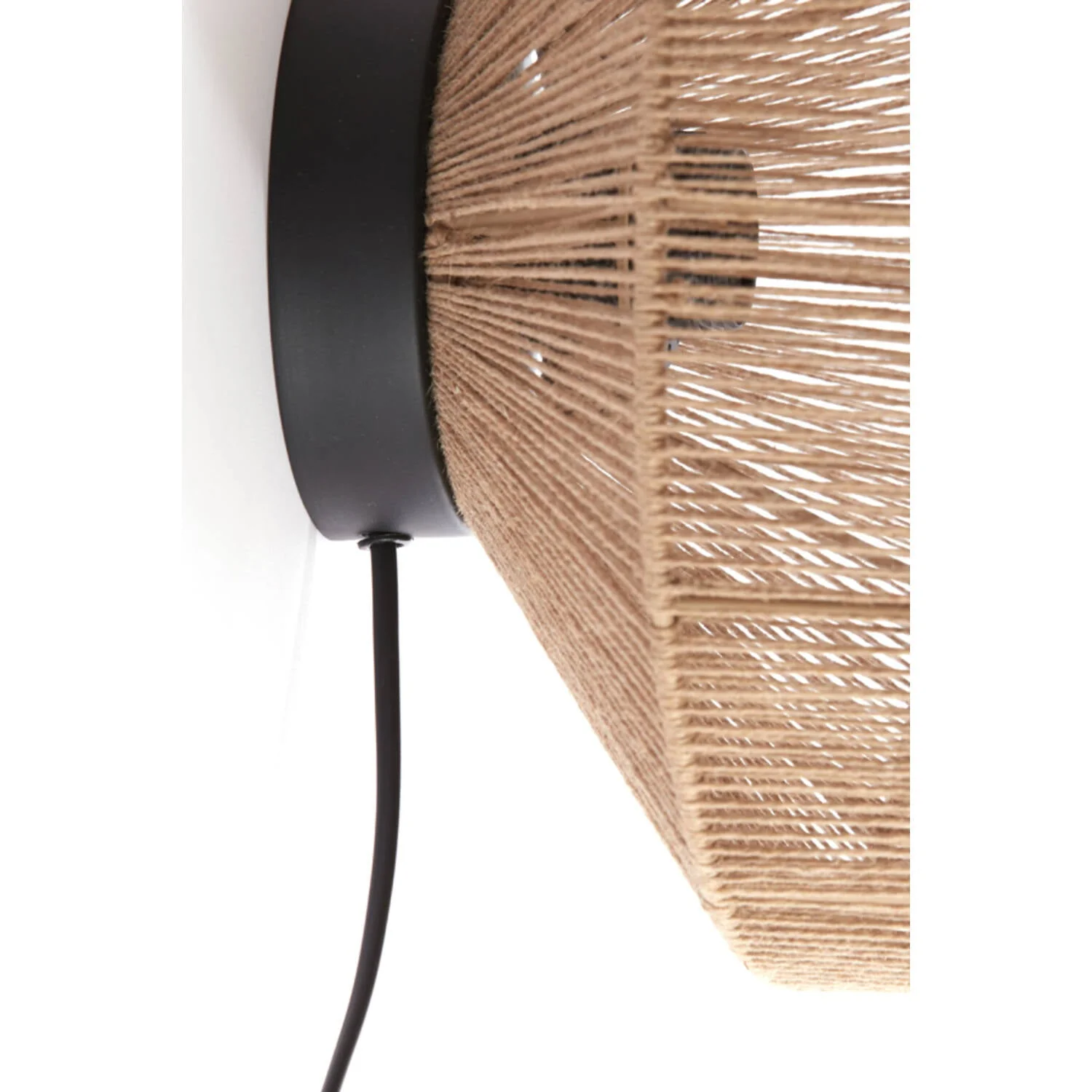 Lyra Small/Medium/Large Wall Lamp Natural+Matt Black E27 - Image 6