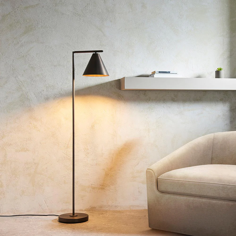 Lyra Task Floor Lamp -Antique Brass/Antique Bronze Finish E27 - Image 11