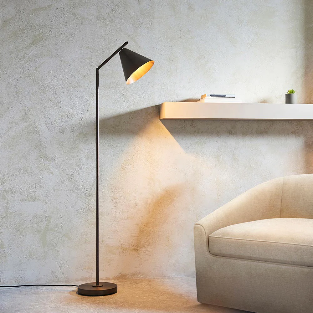 Lyra Task Floor Lamp -Antique Brass/Antique Bronze Finish E27 - Image 12