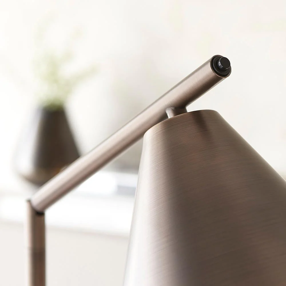 Lyra Task Floor Lamp -Antique Brass/Antique Bronze Finish E27 - Image 15