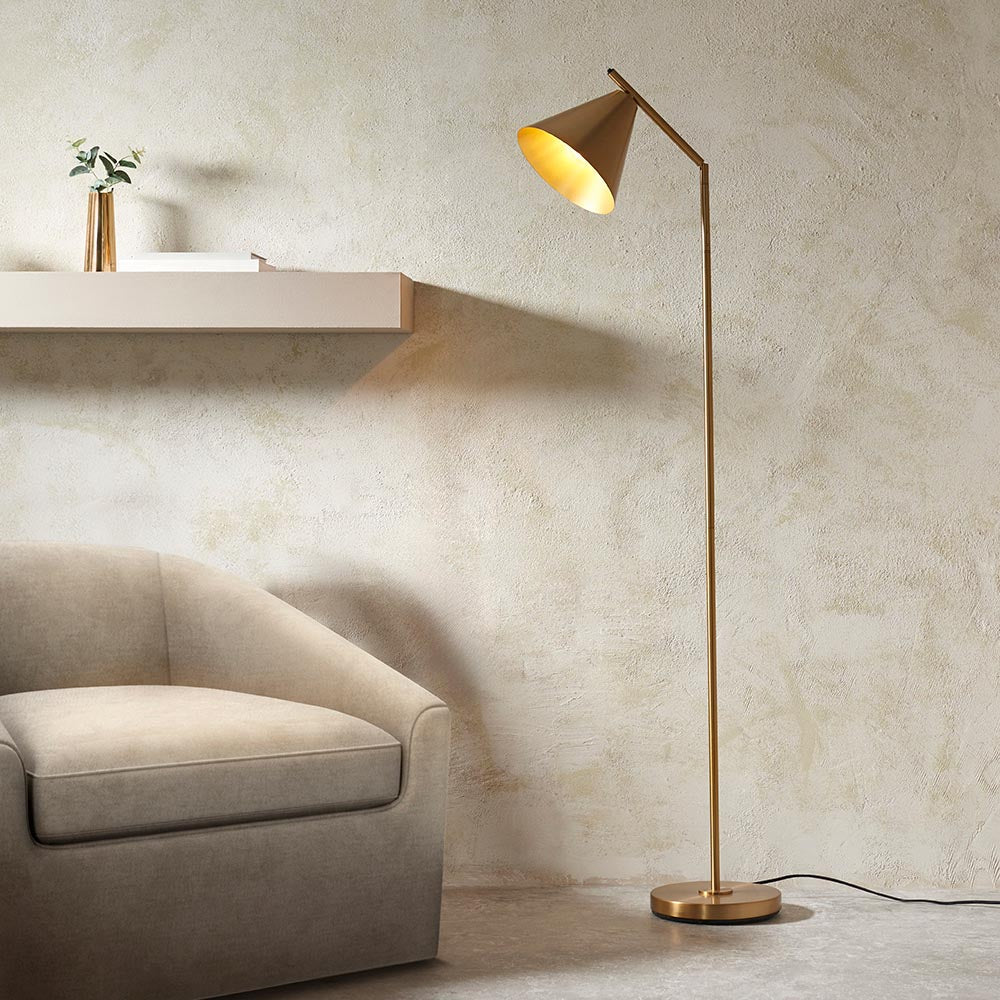 Lyra Task Floor Lamp -Antique Brass/Antique Bronze Finish E27 - Image 2