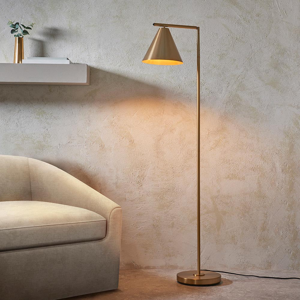 Lyra Task Floor Lamp -Antique Brass/Antique Bronze Finish E27 - Image 3
