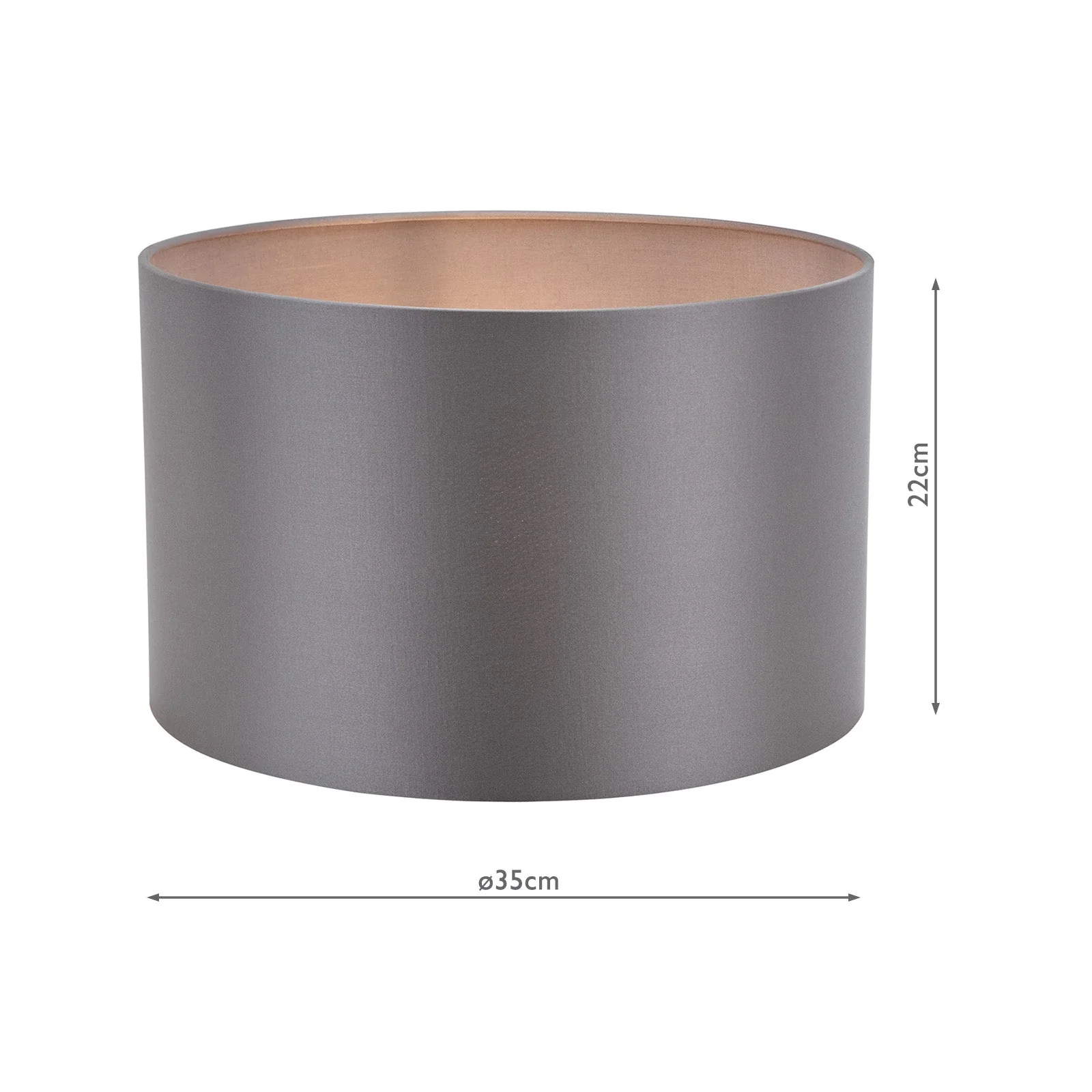 Lyris Grey Cotton Drum Shade 35cm - Image 3