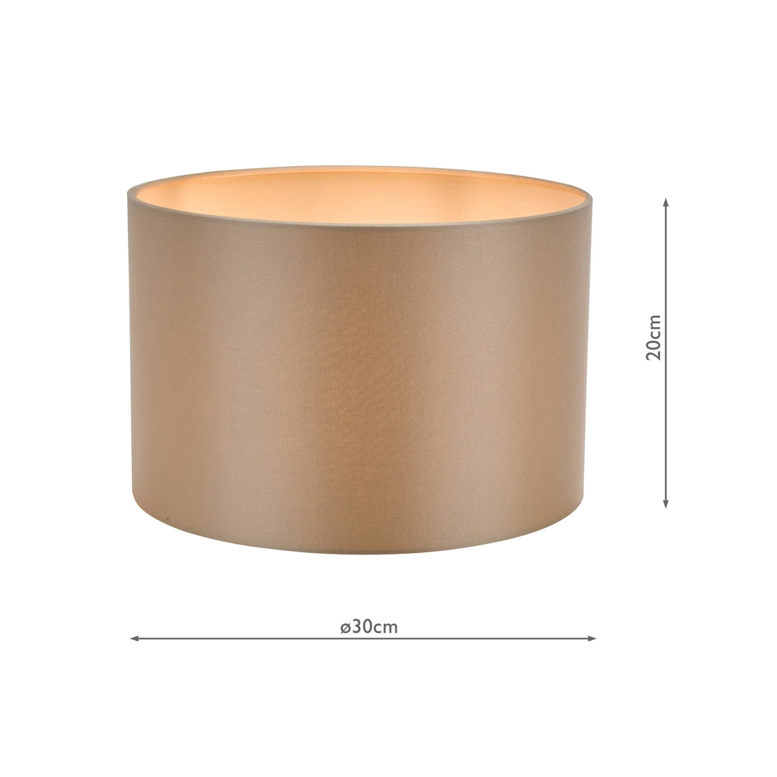 Lyris Taupe Cotton Drum Shade 30cm - Image 2