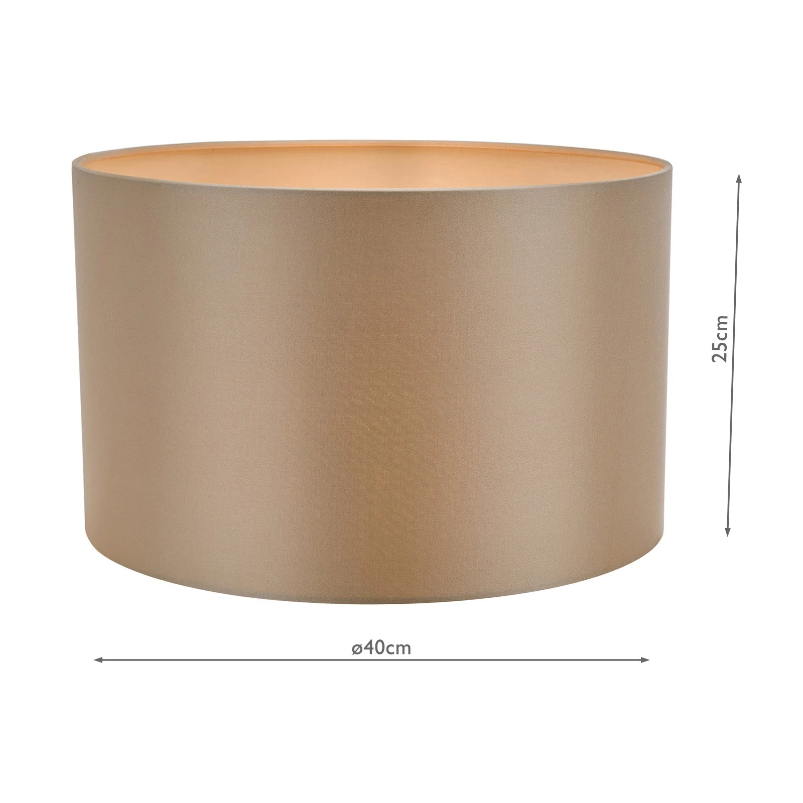 Lyris Taupe Cotton Drum Shade 40cm - Image 2