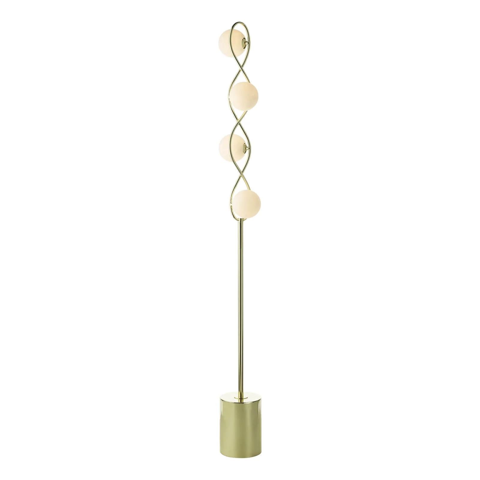 Lysandra 4 Light Floor Lamp Polished Chrome and Smoked Glass/Polished Gold & Opal Glass G9 - Image 10