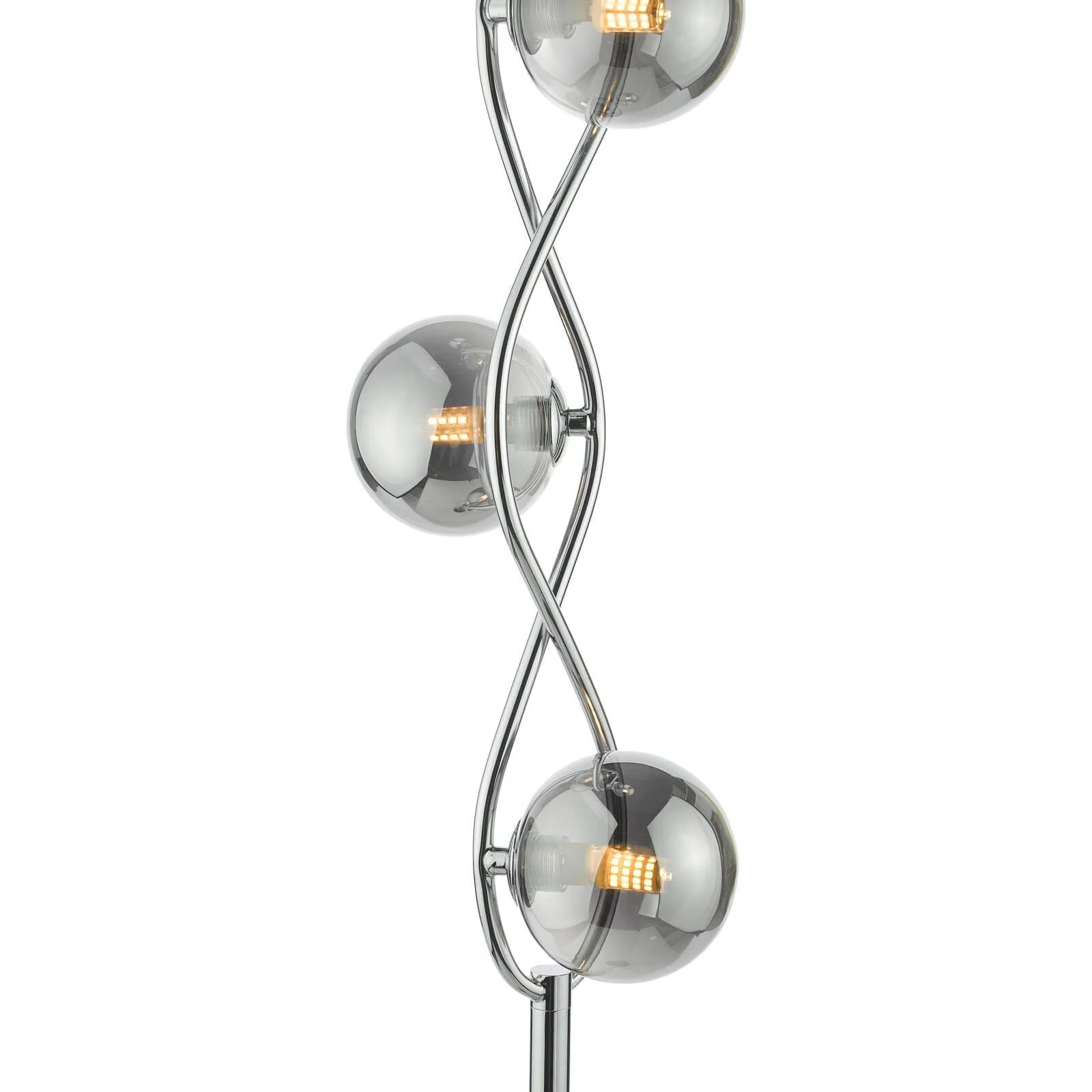 Lysandra 4 Light Floor Lamp Polished Chrome and Smoked Glass/Polished Gold & Opal Glass G9 - Image 2