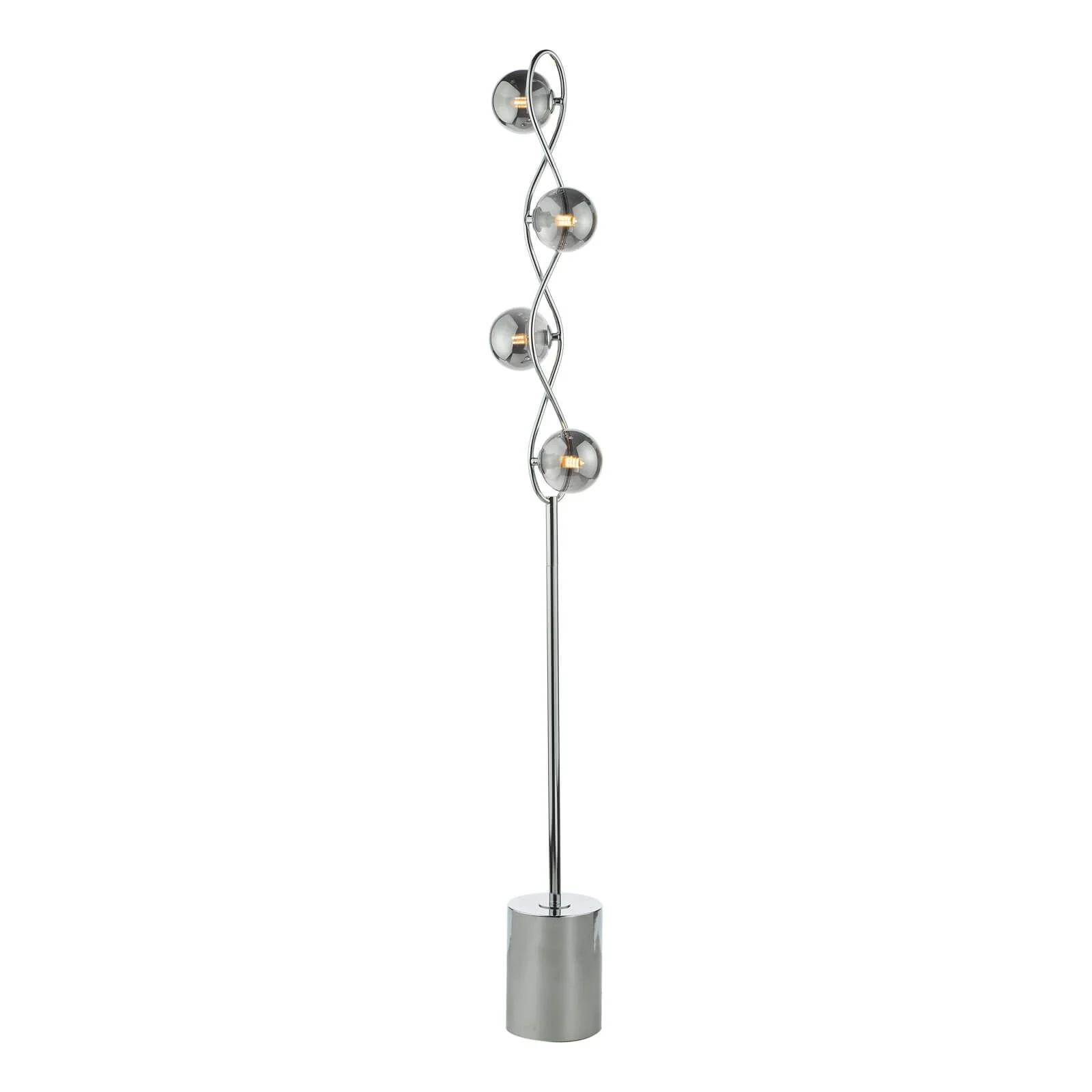 Lysandra 4 Light Floor Lamp Polished Chrome and Smoked Glass/Polished Gold & Opal Glass G9 - Image 9