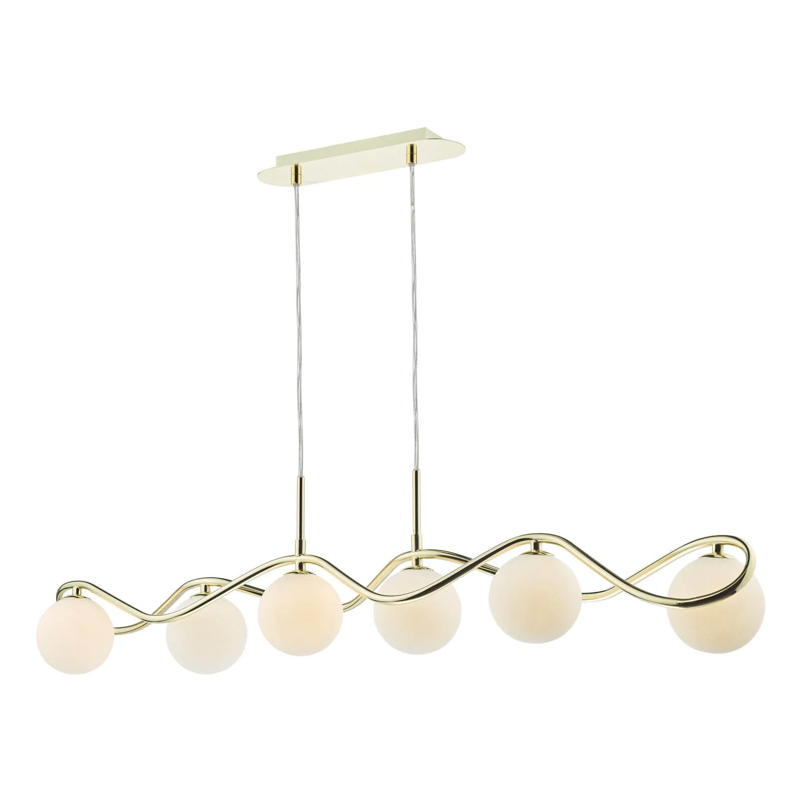 Lysandra 6 Light Kitchen Light Polished Chrome and Smoked Glass/ Polished Gold and Opal Glass - Image 10