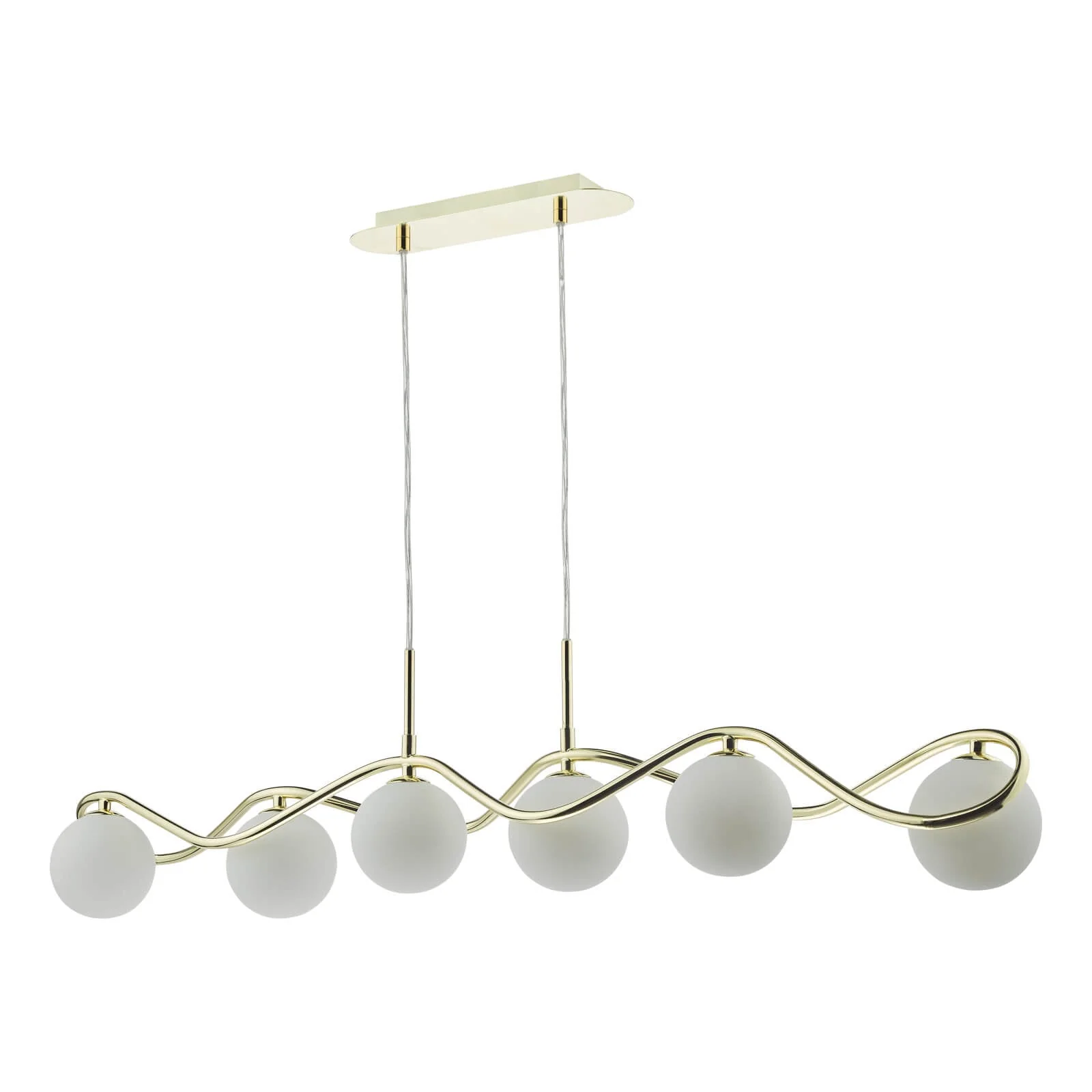 Lysandra 6 Light Kitchen Light Polished Chrome and Smoked Glass/ Polished Gold and Opal Glass - Image 11