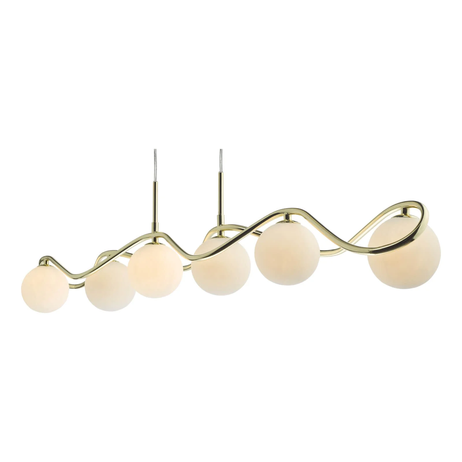 Lysandra 6 Light Kitchen Light Polished Chrome and Smoked Glass/ Polished Gold and Opal Glass - Image 12