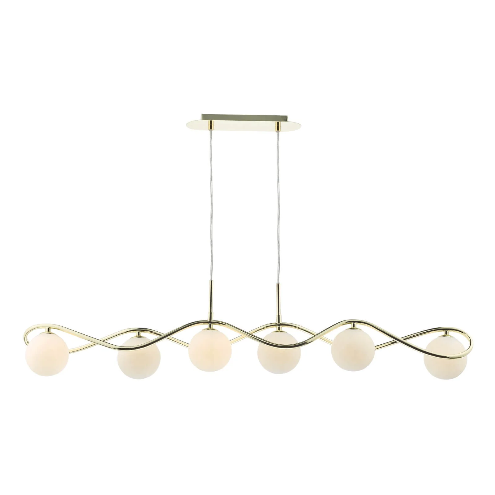 Lysandra 6 Light Kitchen Light Polished Chrome and Smoked Glass/ Polished Gold and Opal Glass - Image 8