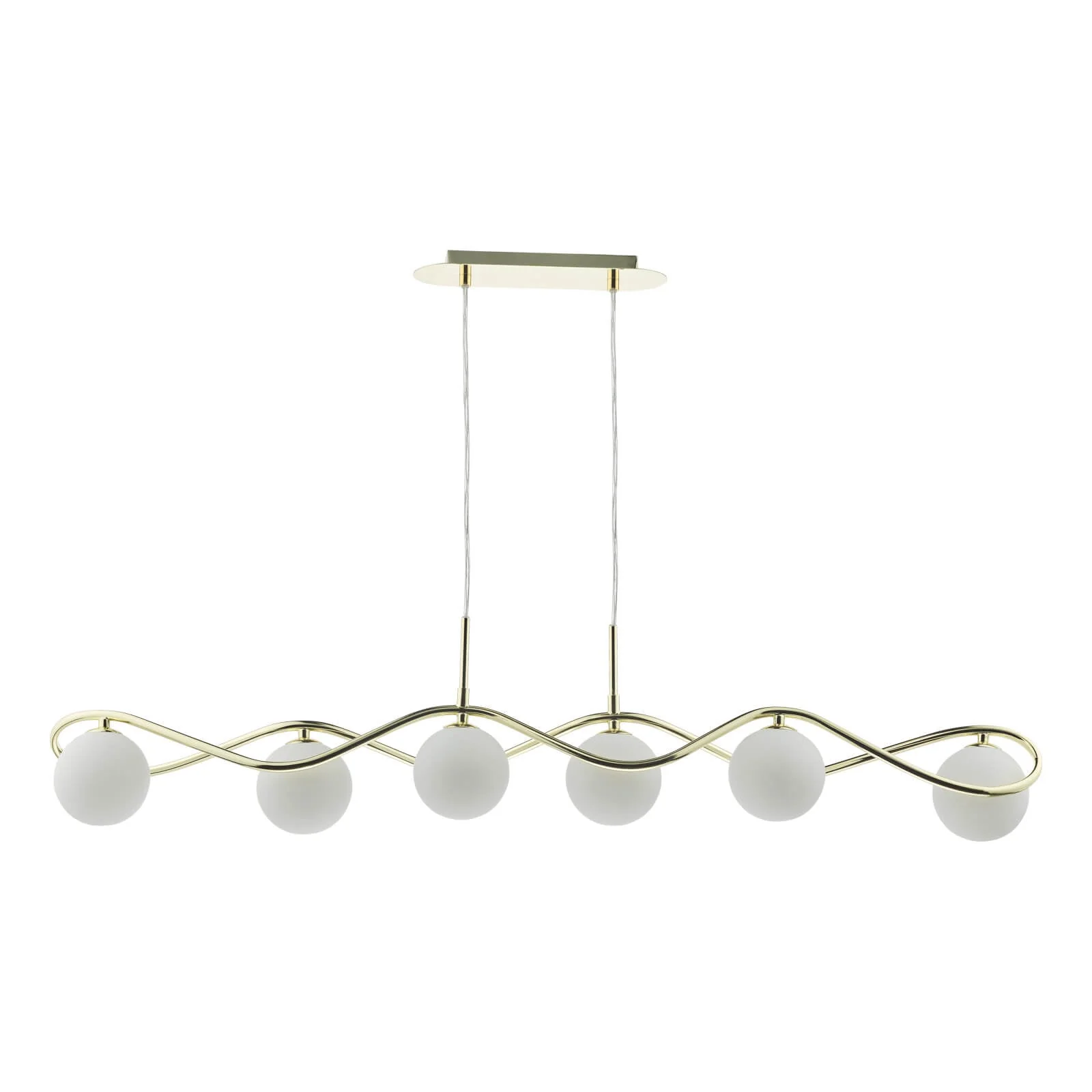 Lysandra 6 Light Kitchen Light Polished Chrome and Smoked Glass/ Polished Gold and Opal Glass - Image 9