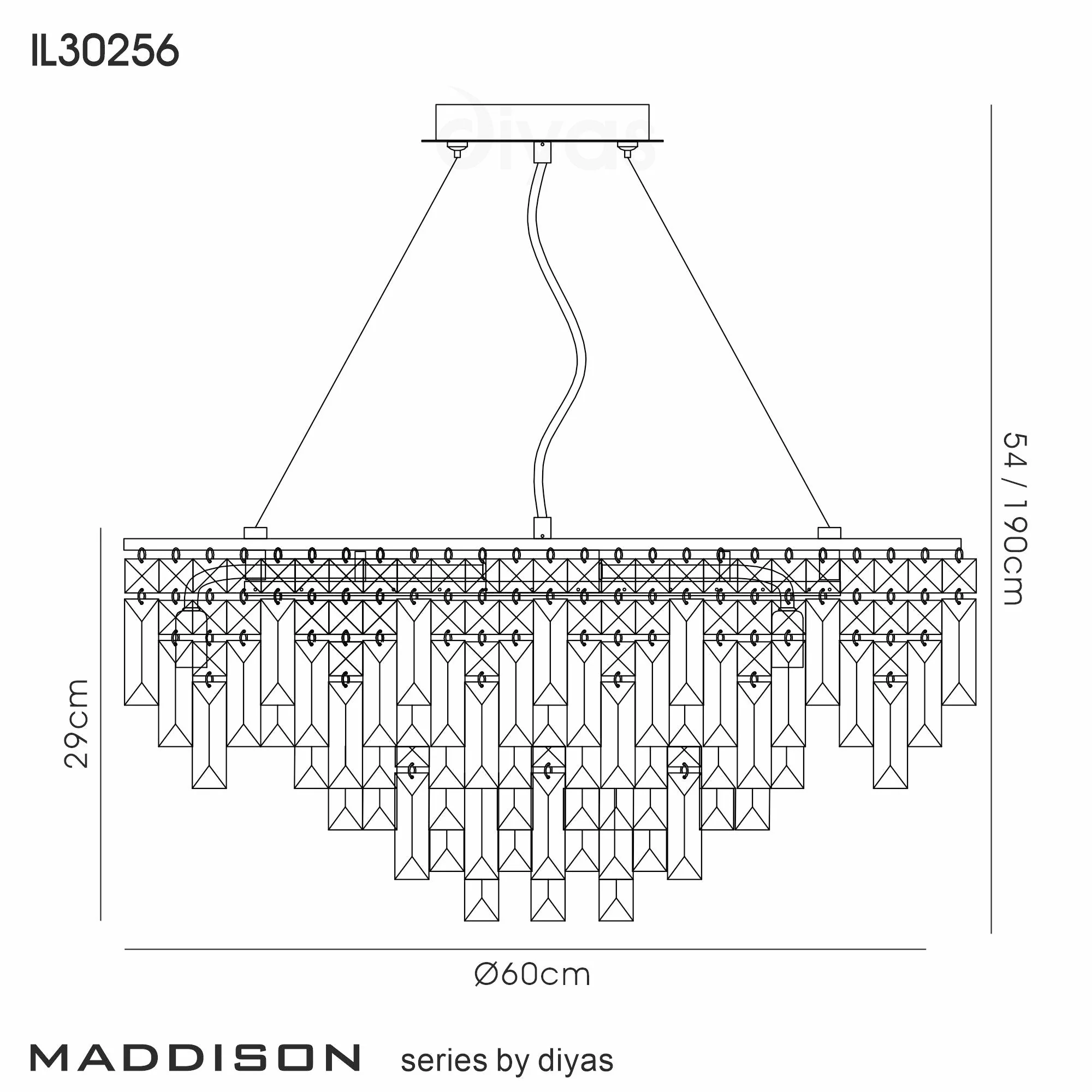 Maddison 2/6/8Lt Crystal Pendant - Various Size - Image 5