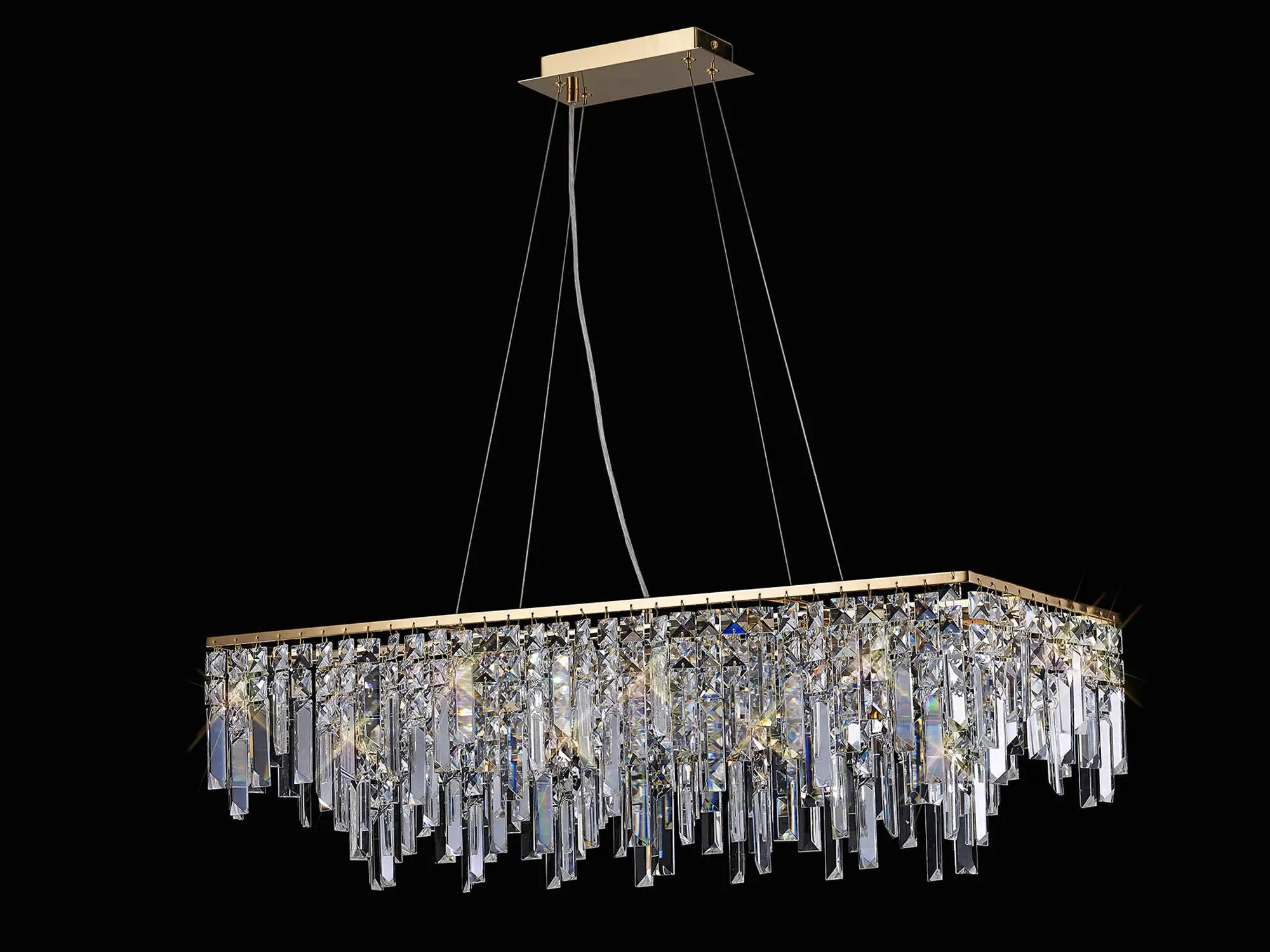Maddison 6Lt Linear Island Pendant - French Gold/Polished Chrome - Image 2